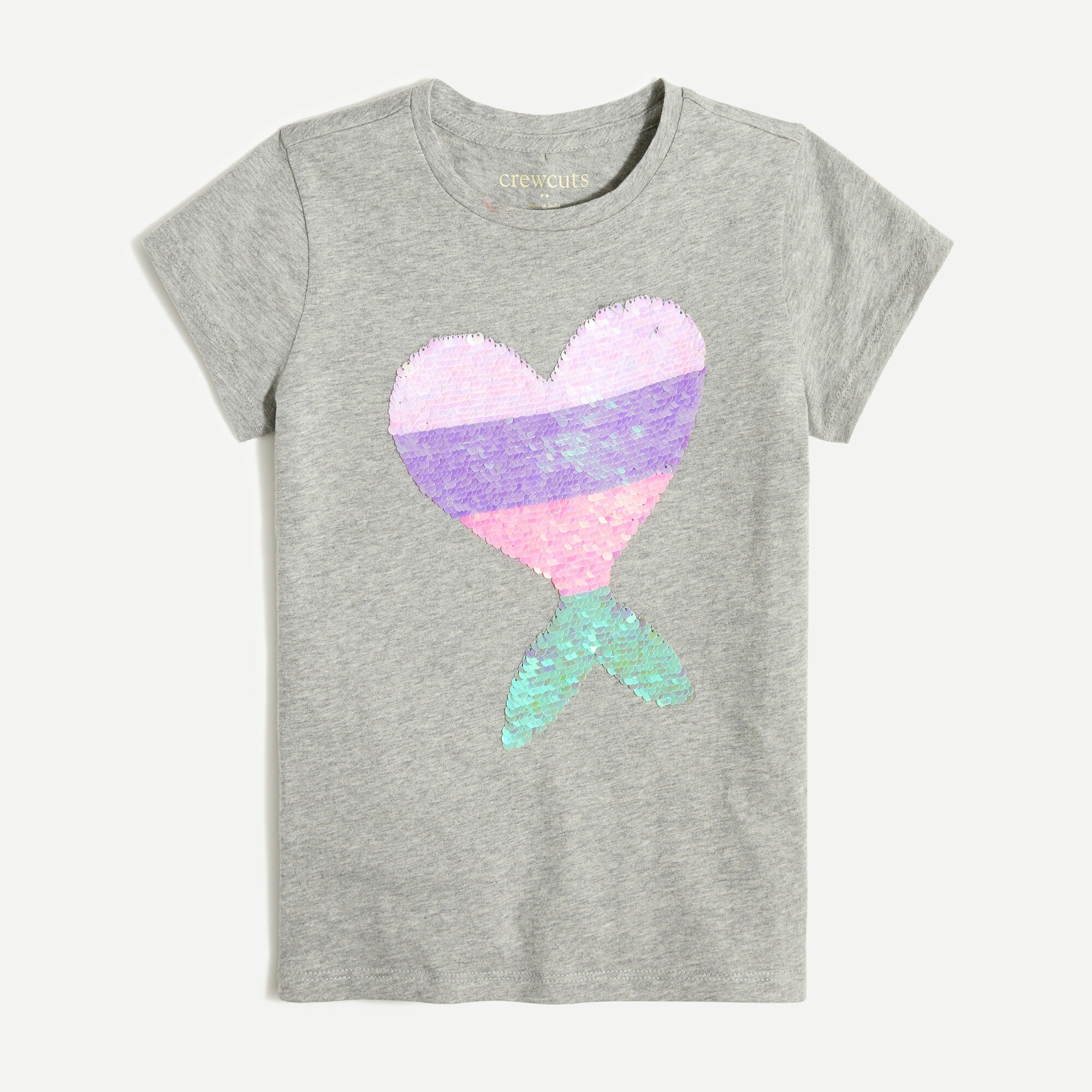 Girls' sequin mermaid heart graphic tee