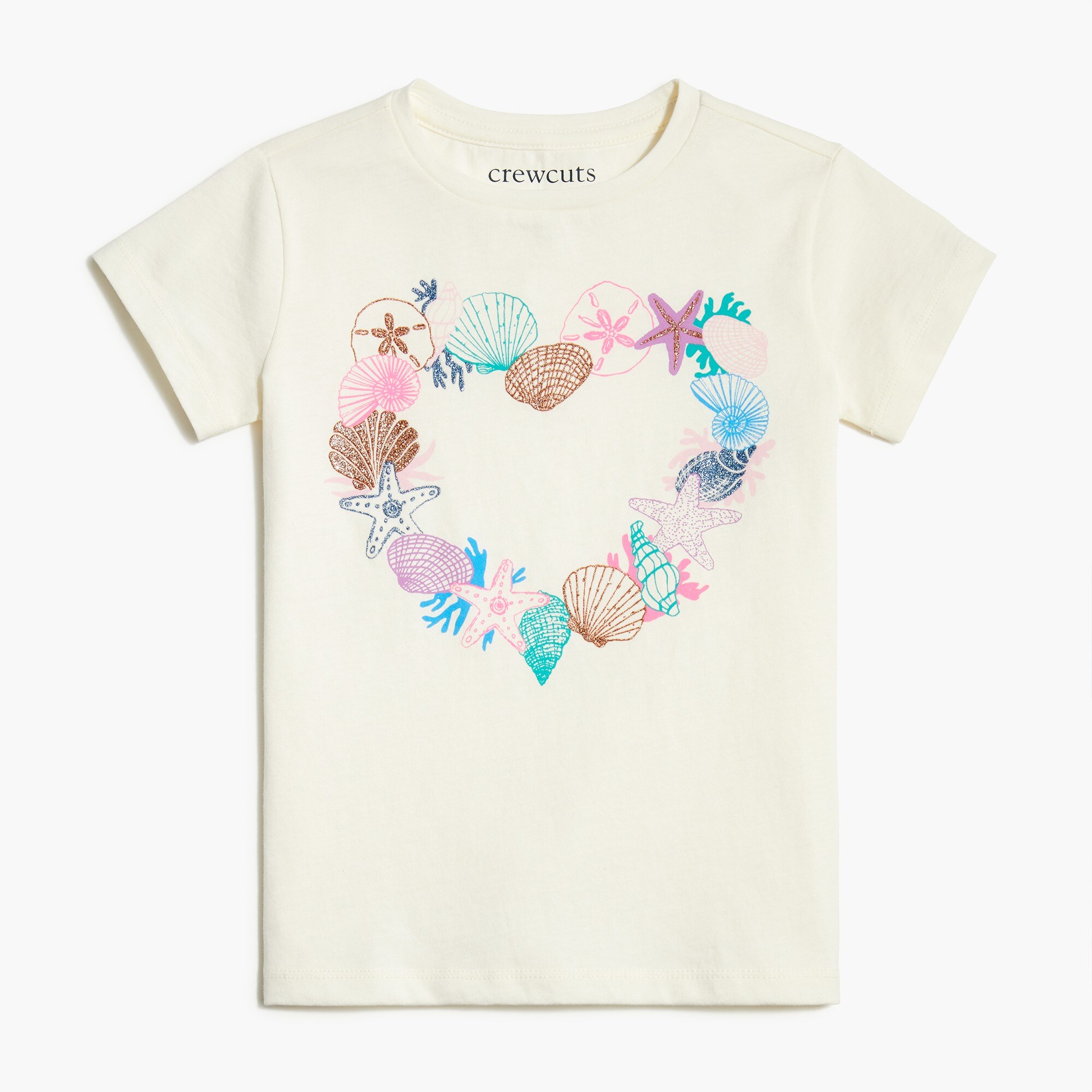 Girls' seashell heart graphic tee