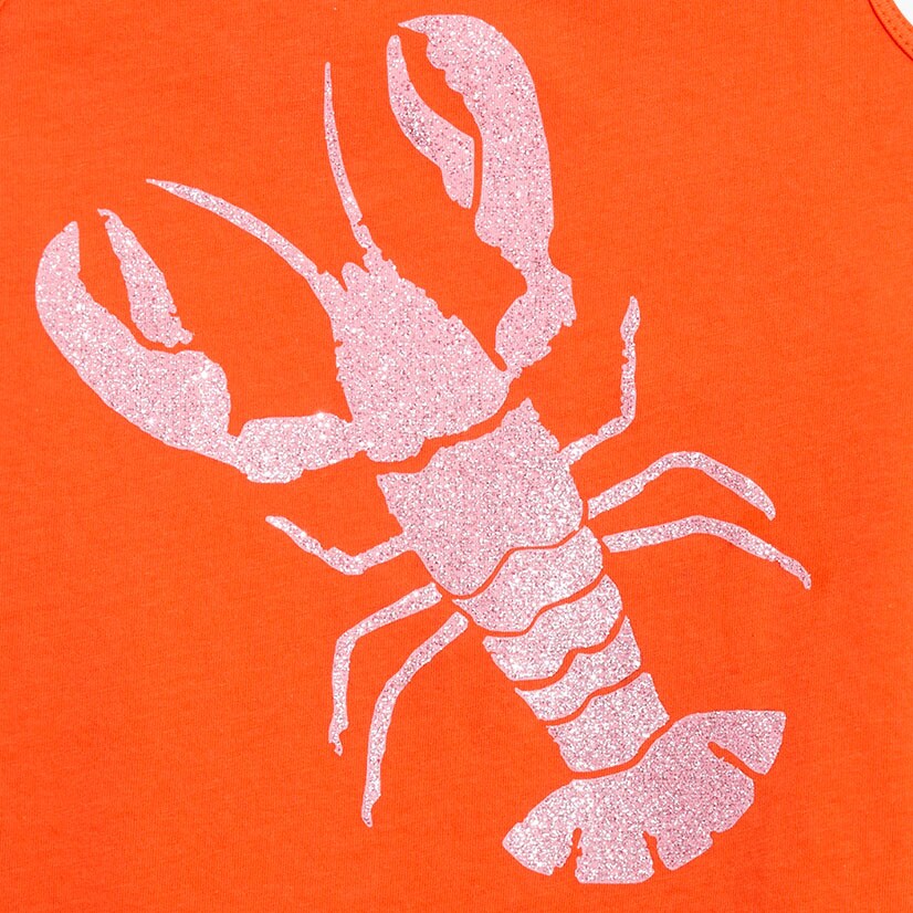 Girls' lobster graphic tank top GLITTER LOBSTER factory: girls' lobster graphic tank top for girls