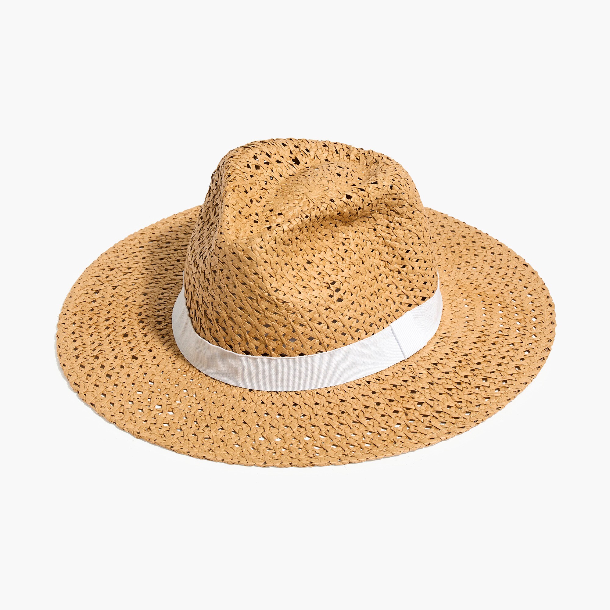 Straw hat with ribbon
