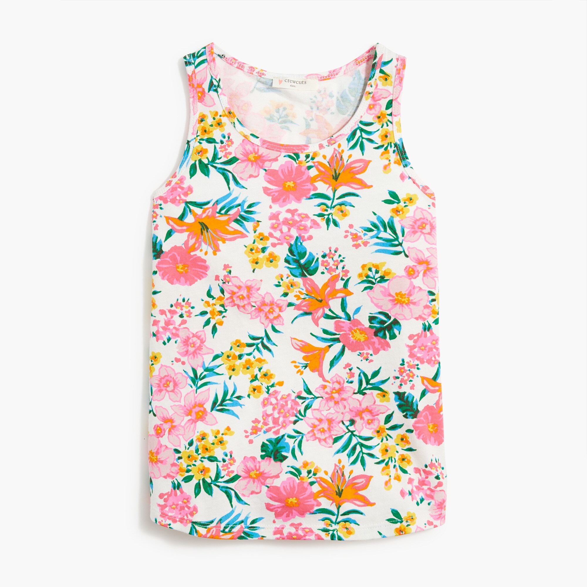 Girls' floral-print tank top