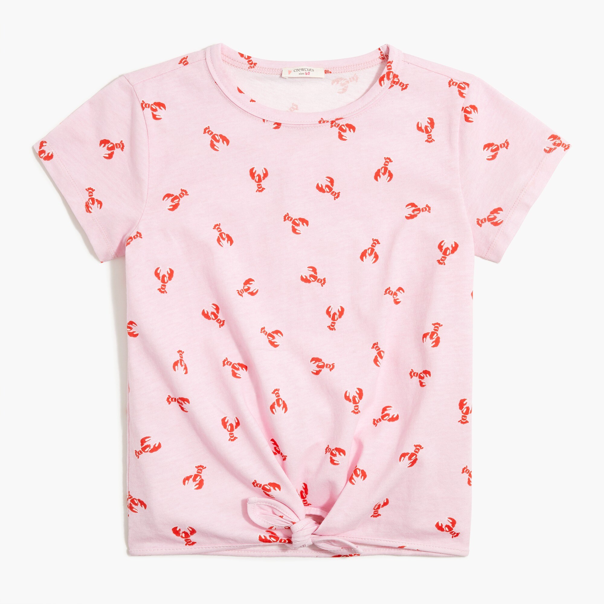 Girls' lobster tie-front tee