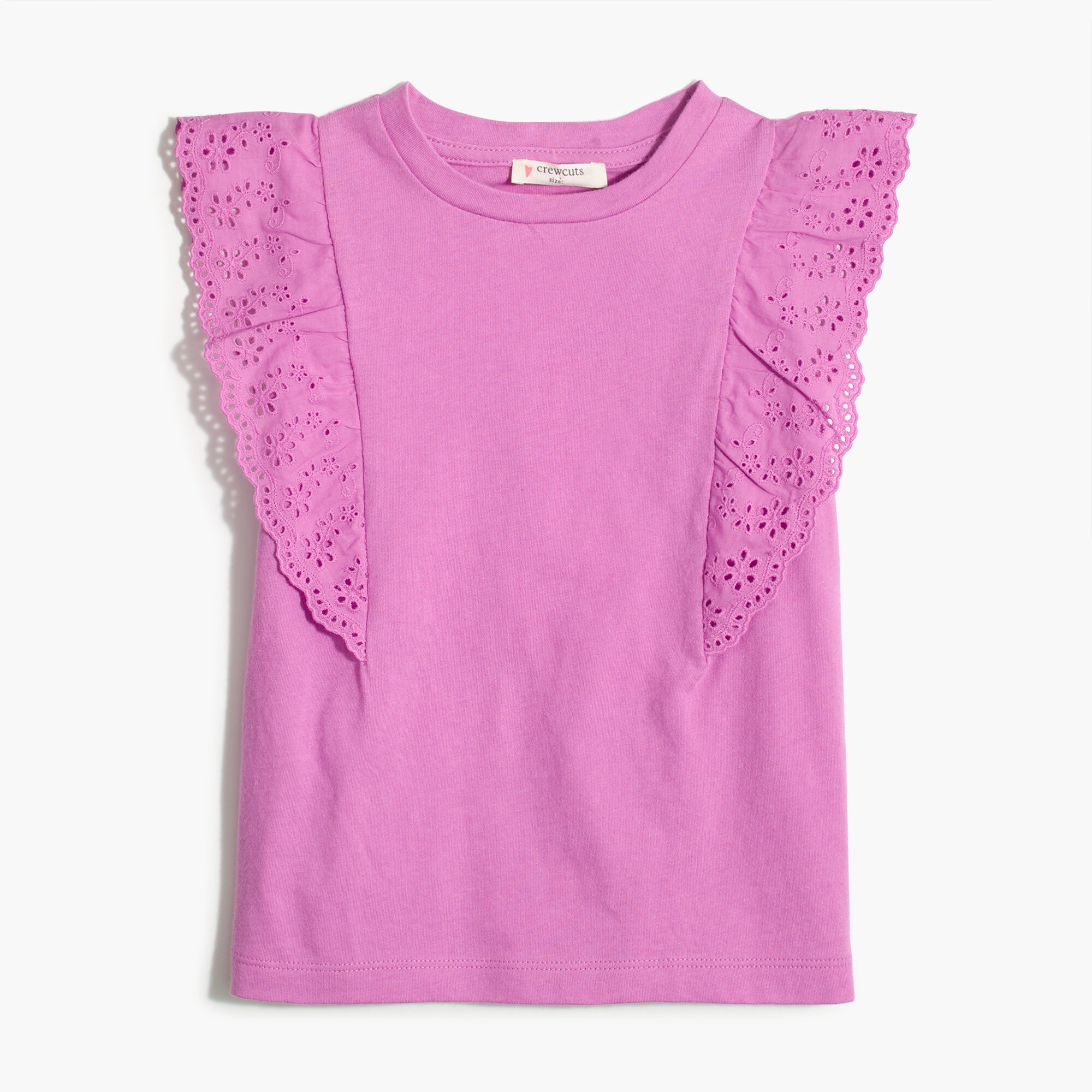 Girls' flutter-front eyelet tank top
