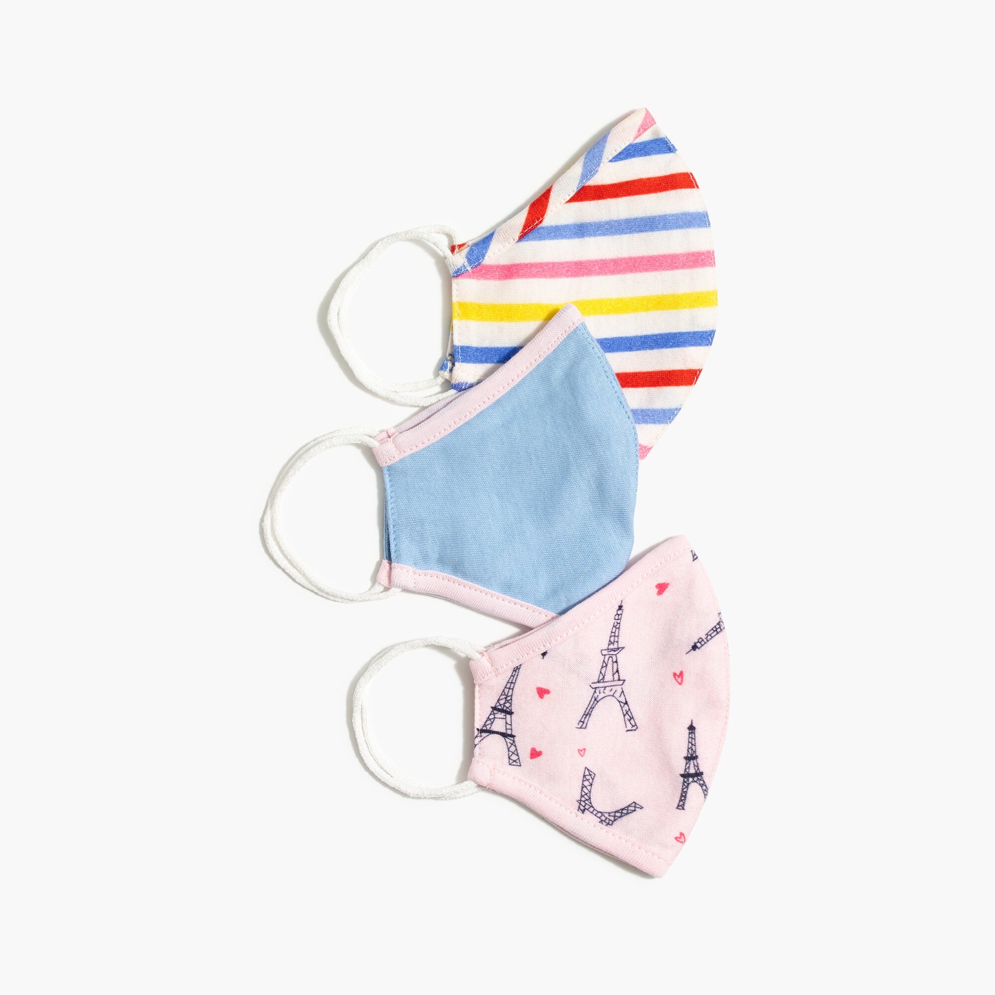 kids' pack-of-three nonmedical knit face masks for girls
