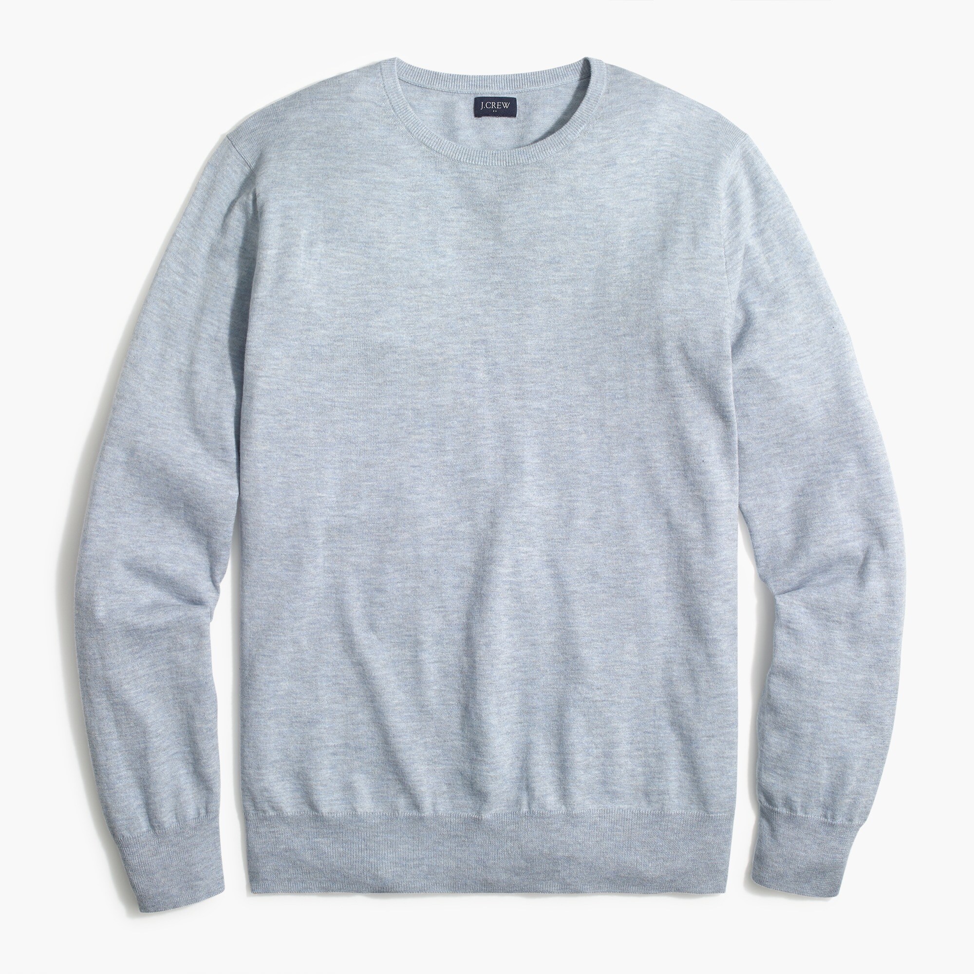 cotton-linen blend crewneck sweater for men