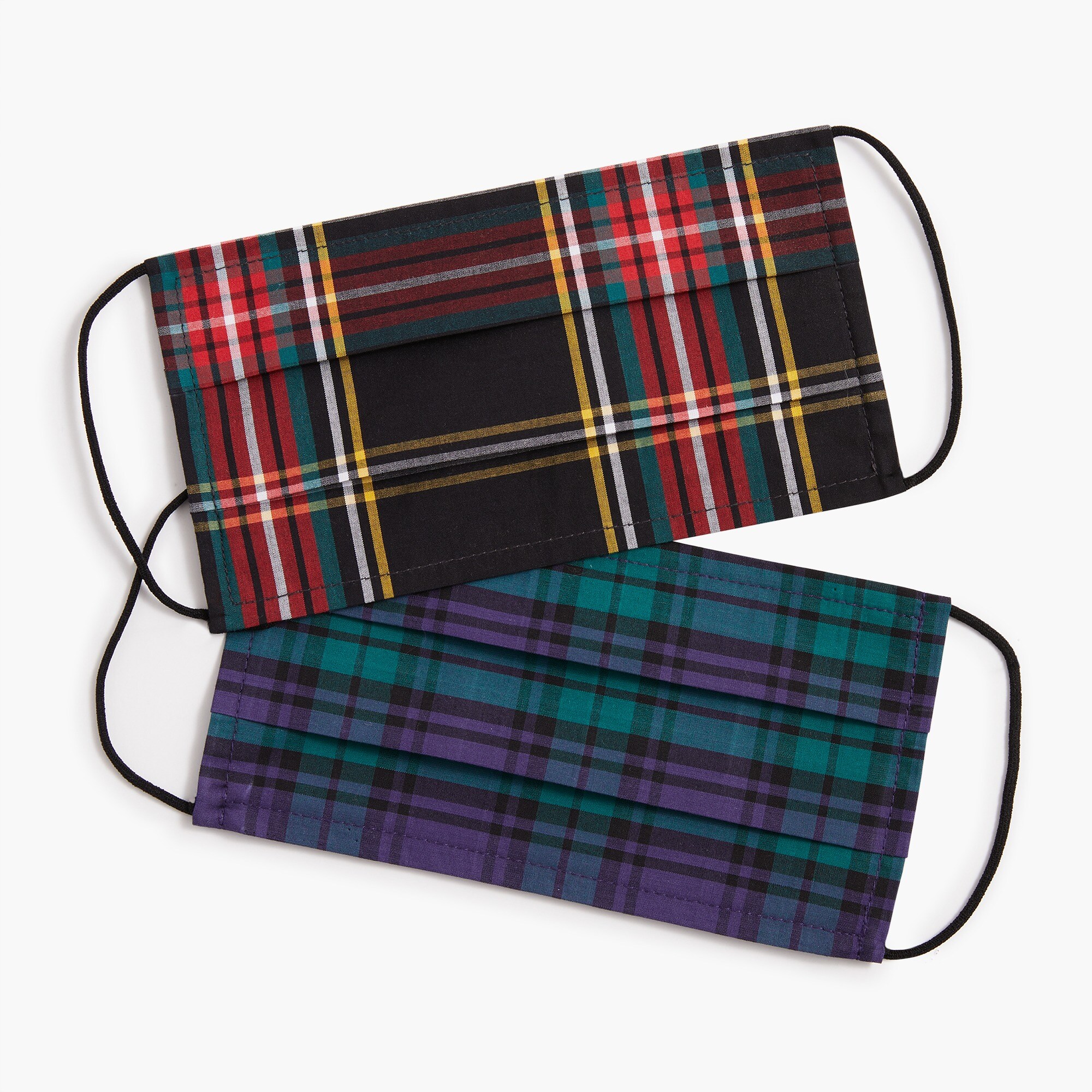 Pack-of-two nonmedical face masks in plaid