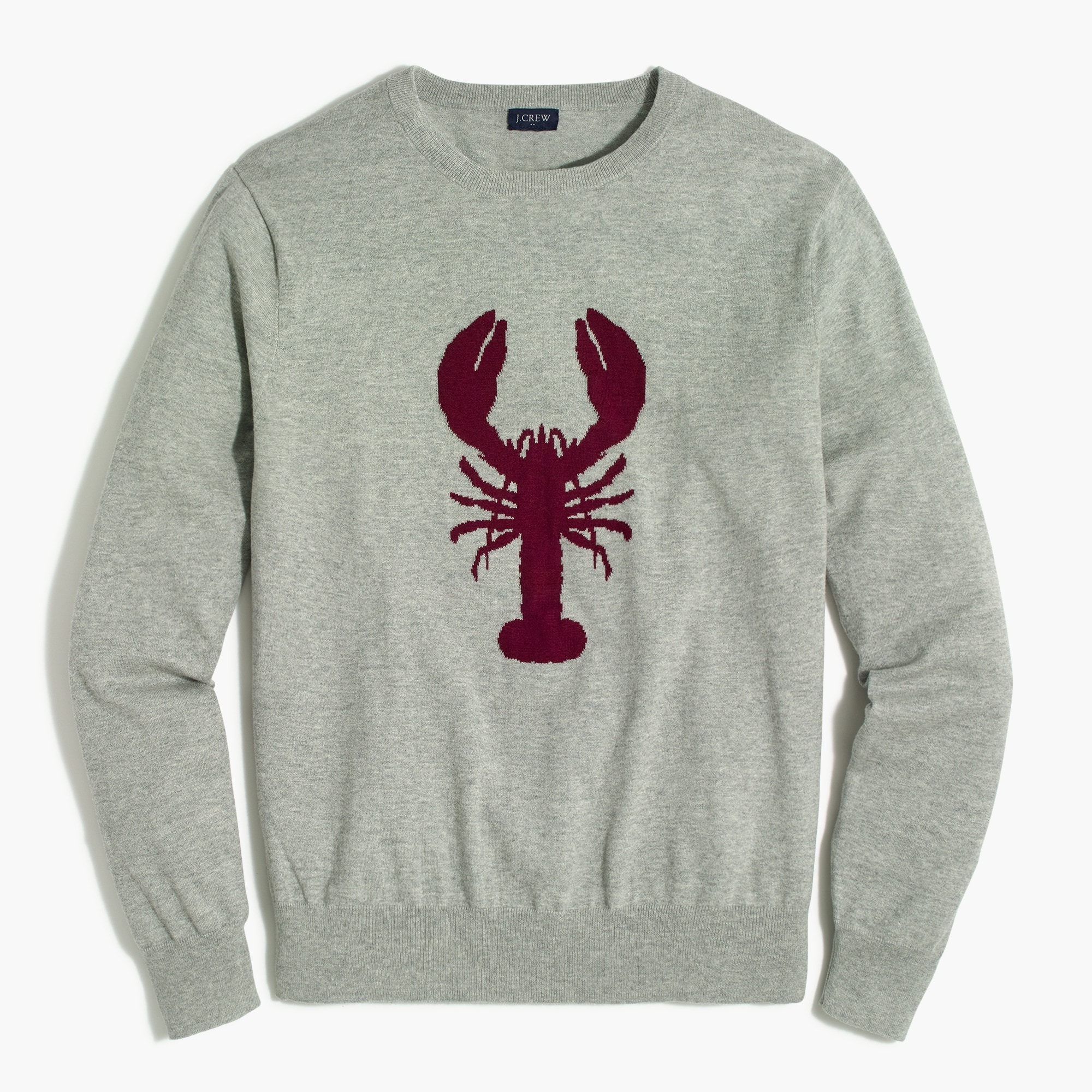 Factory Lobster Cotton Crewneck Sweater For Men