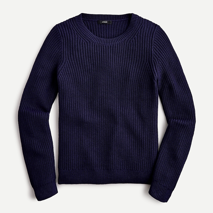 j.crew: fisherman crewneck sweater in cotton-cashmere for women, right side, view zoomed