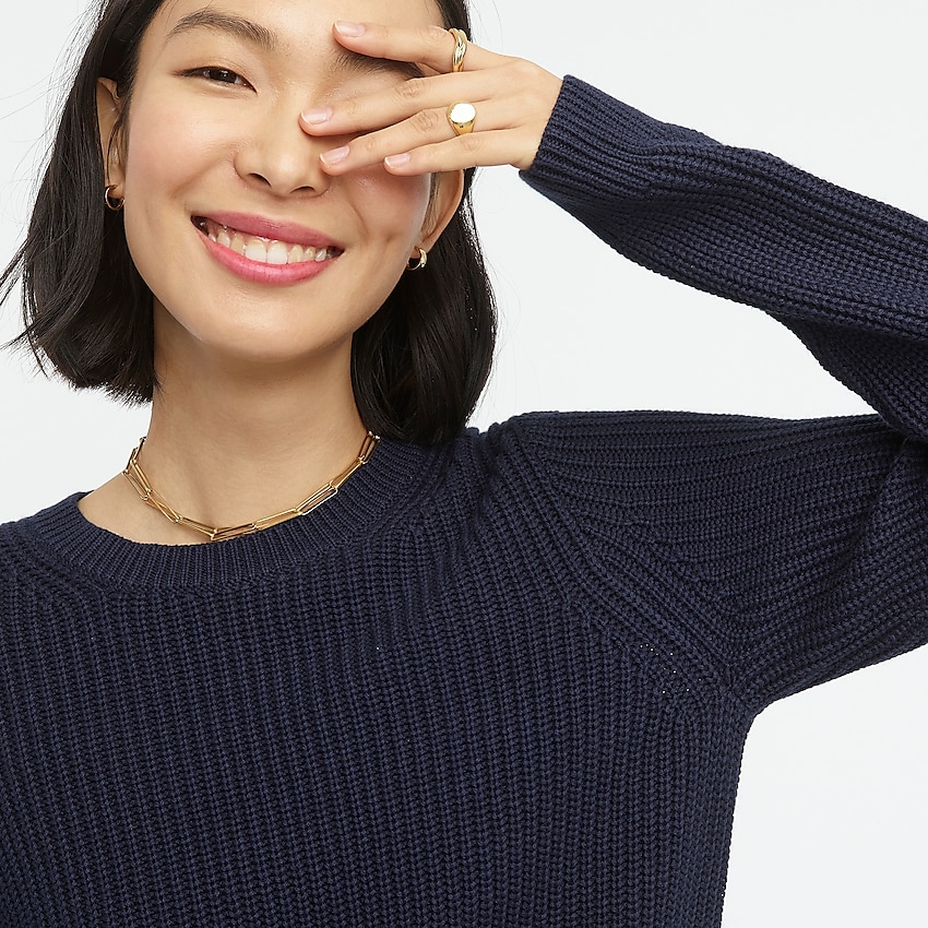 j.crew: fisherman crewneck sweater in cotton-cashmere for women
