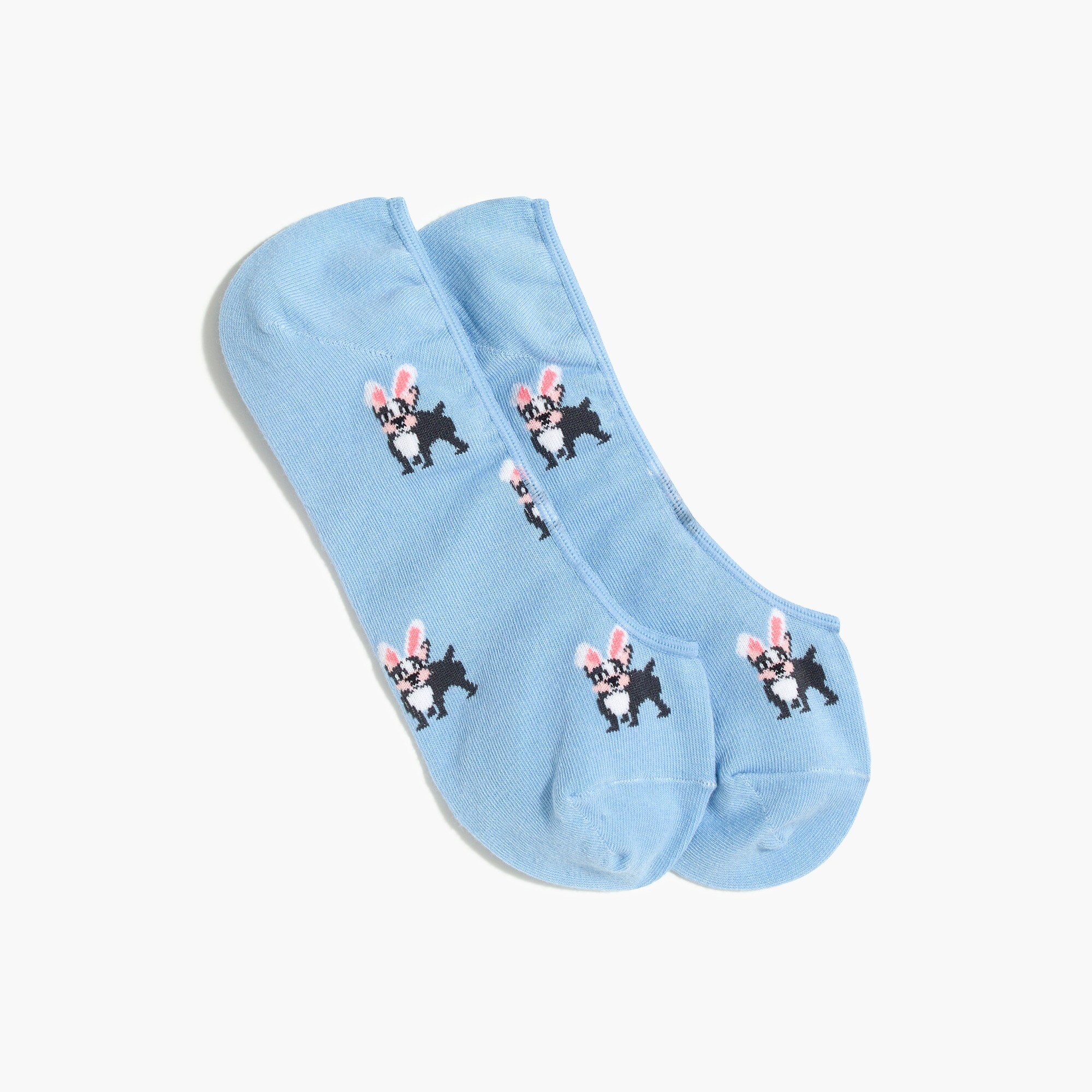 Frenchie with bunny ears no-show socks