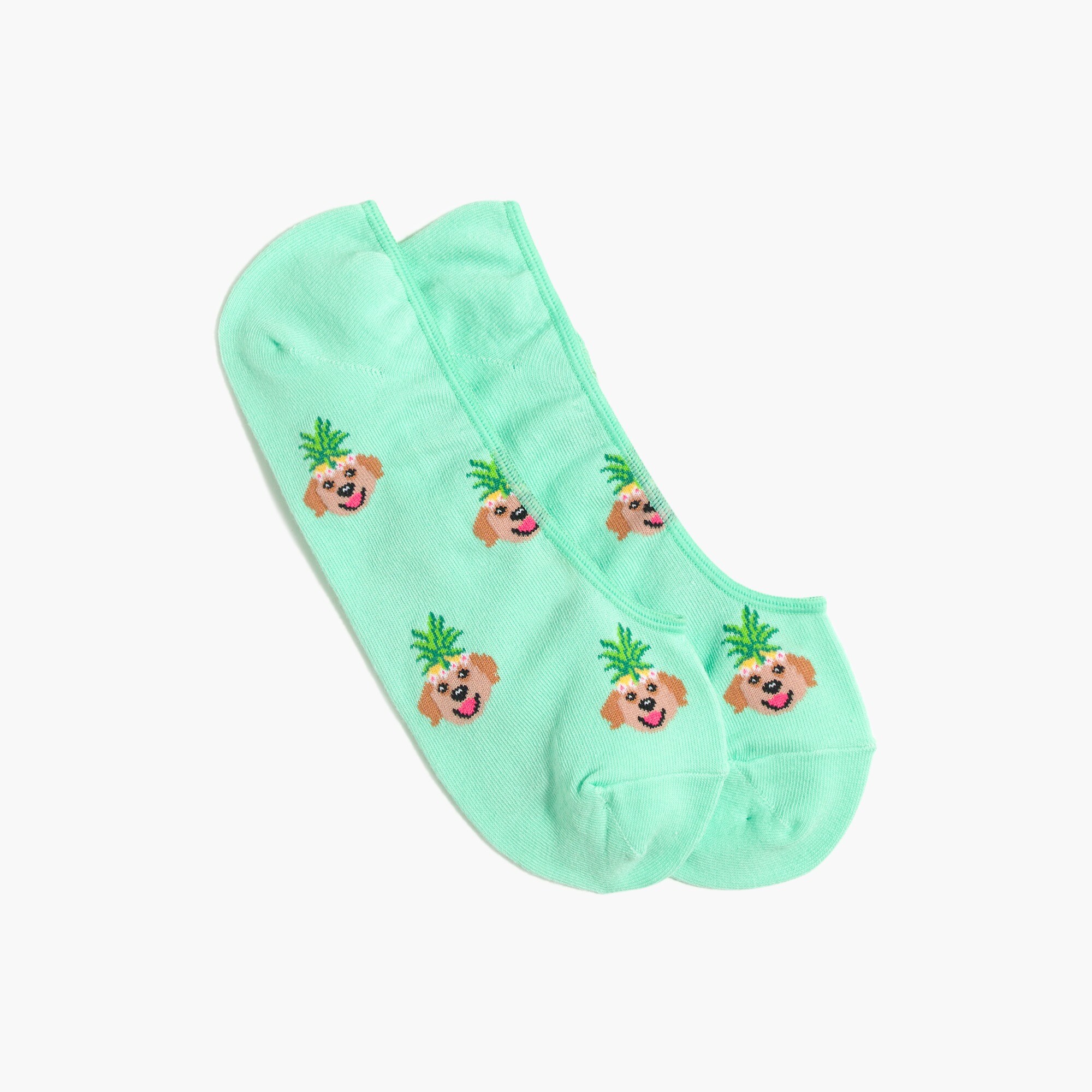 Pineapple dogs no-show socks