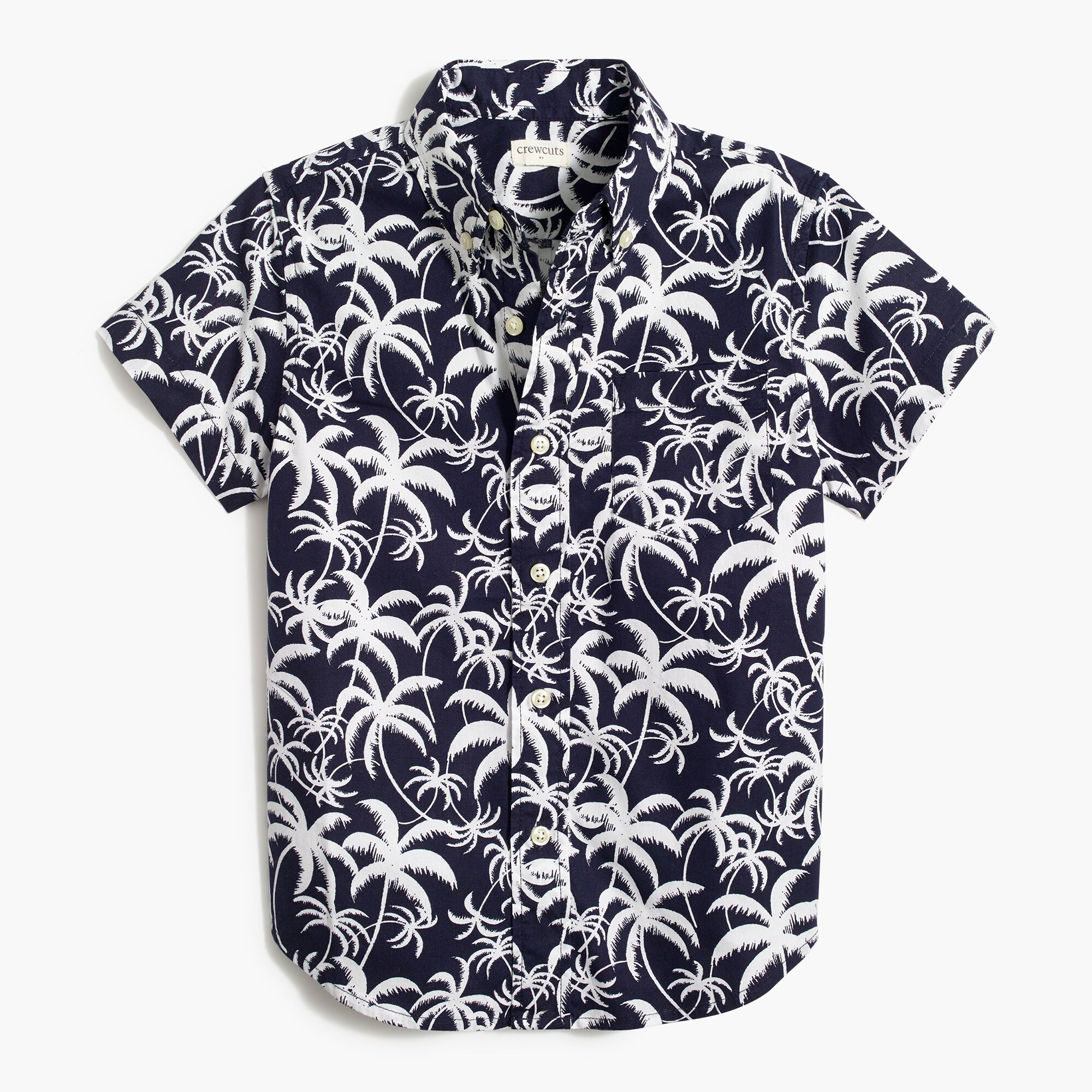 Boys' palm tree short-sleeve button-down shirt