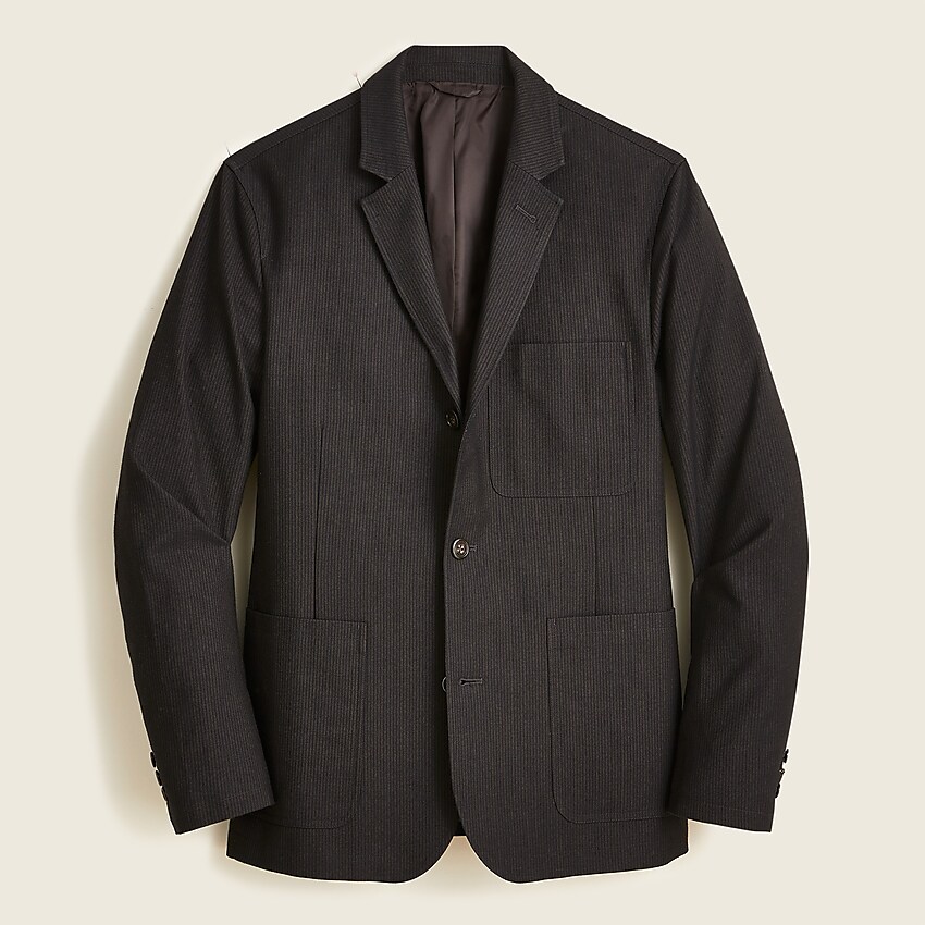 j.crew: wallace &amp; barnes chore blazer in italian wool-cotton for men, right side, view zoomed