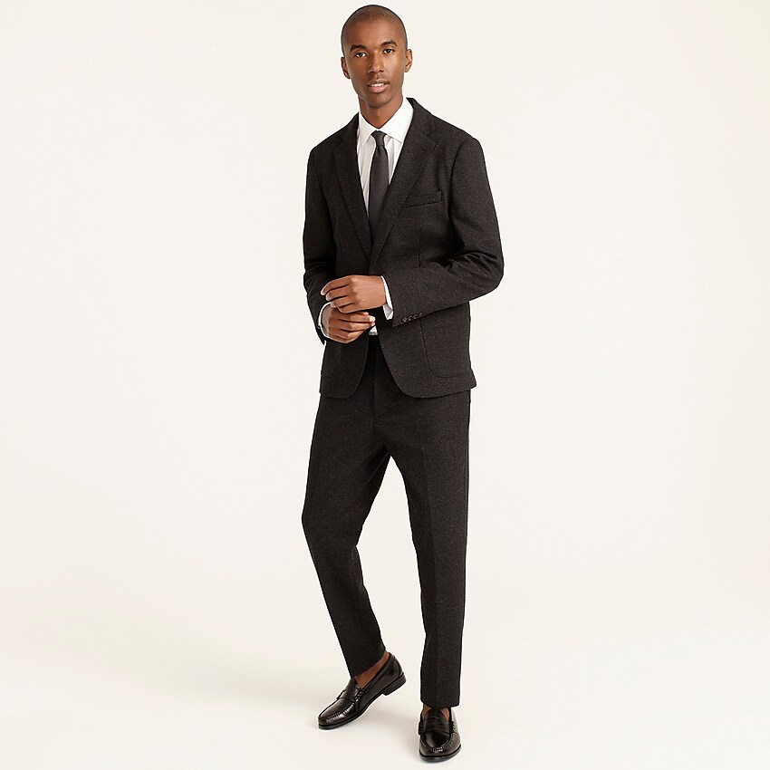 j.crew: slim-fit knit suit jacket in wool-cotton blend for men, right side, view zoomed