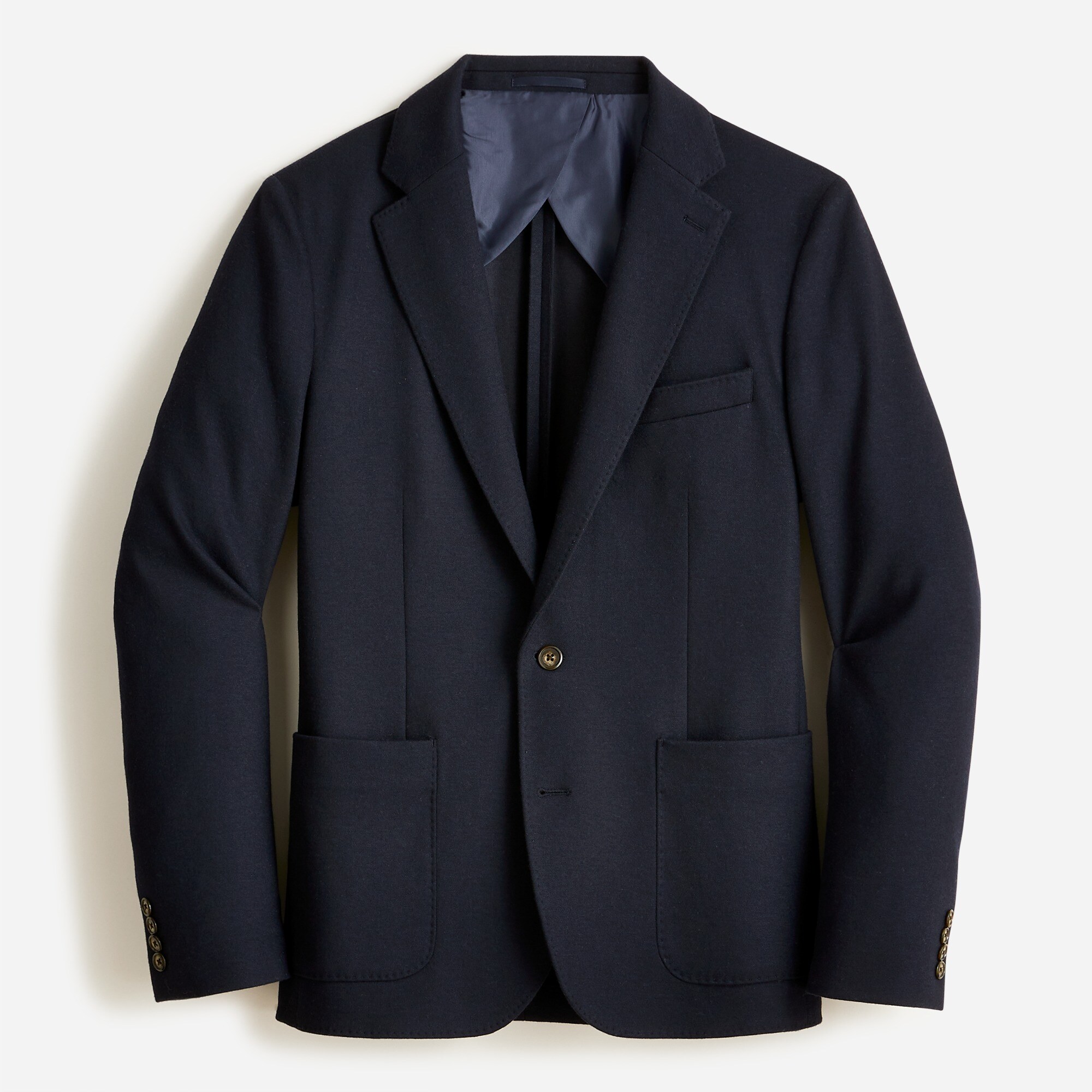 Slim-fit knit suit jacket in wool-cotton blend