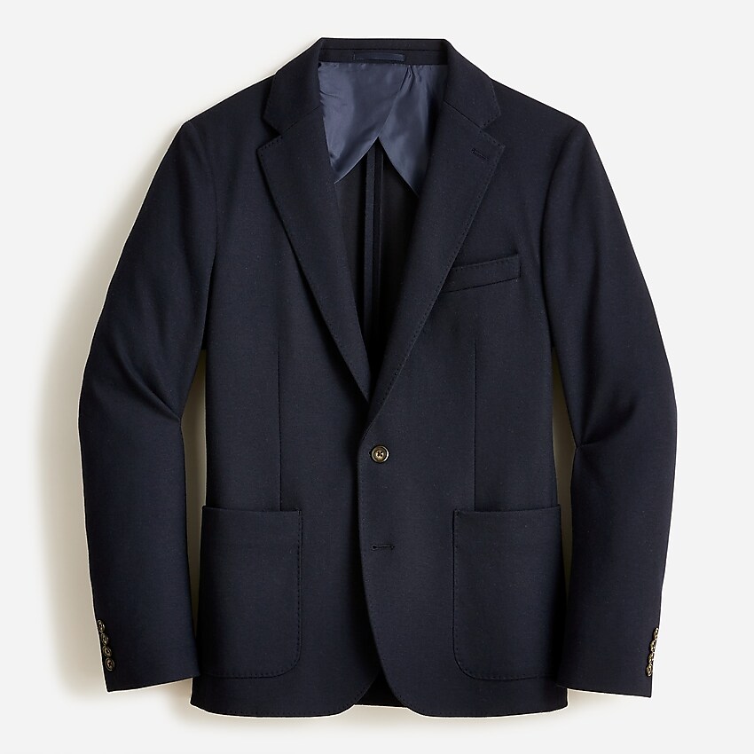 j.crew: slim-fit knit suit jacket in wool-cotton blend for men, right side, view zoomed