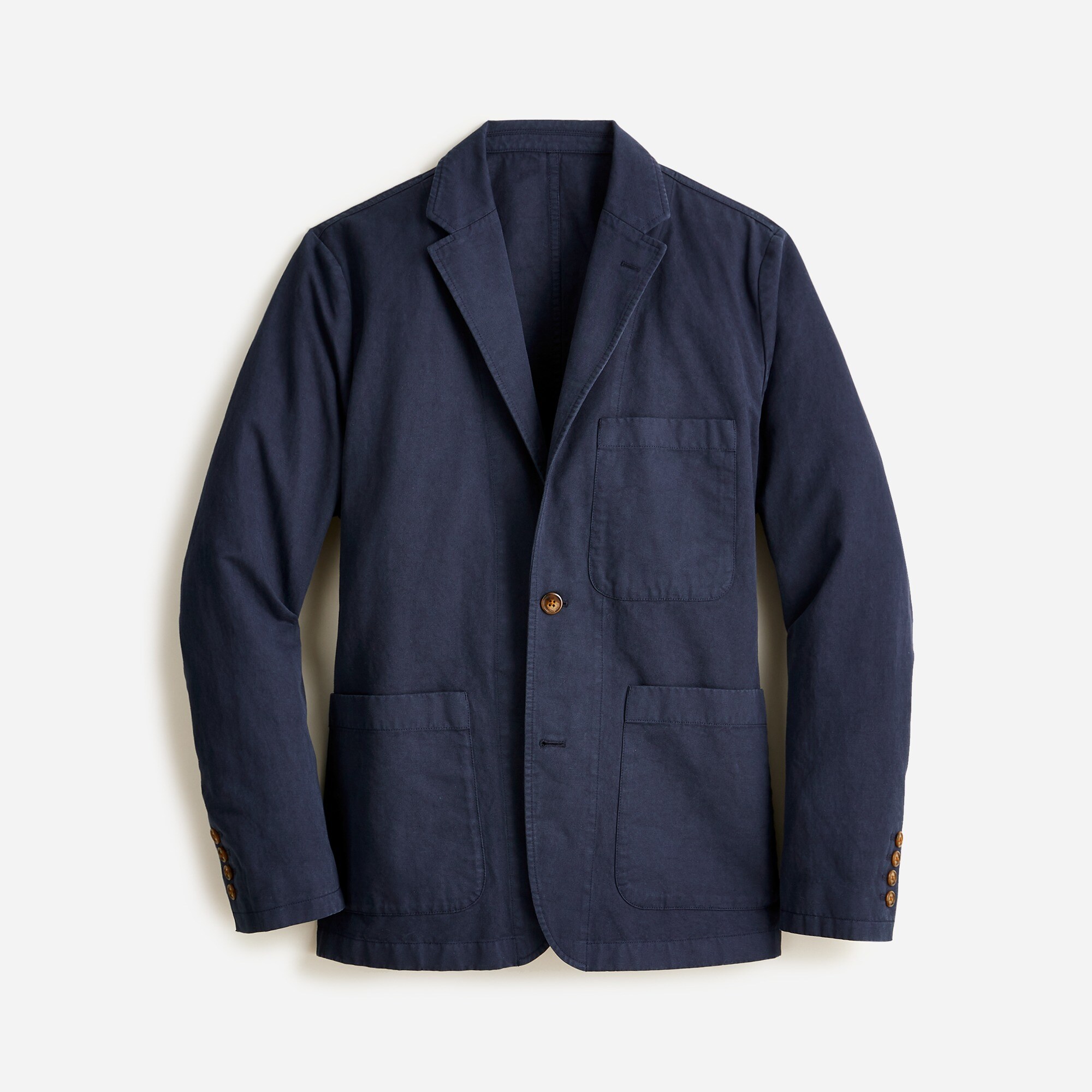 Garment-dyed cotton-linen chino suit jacket