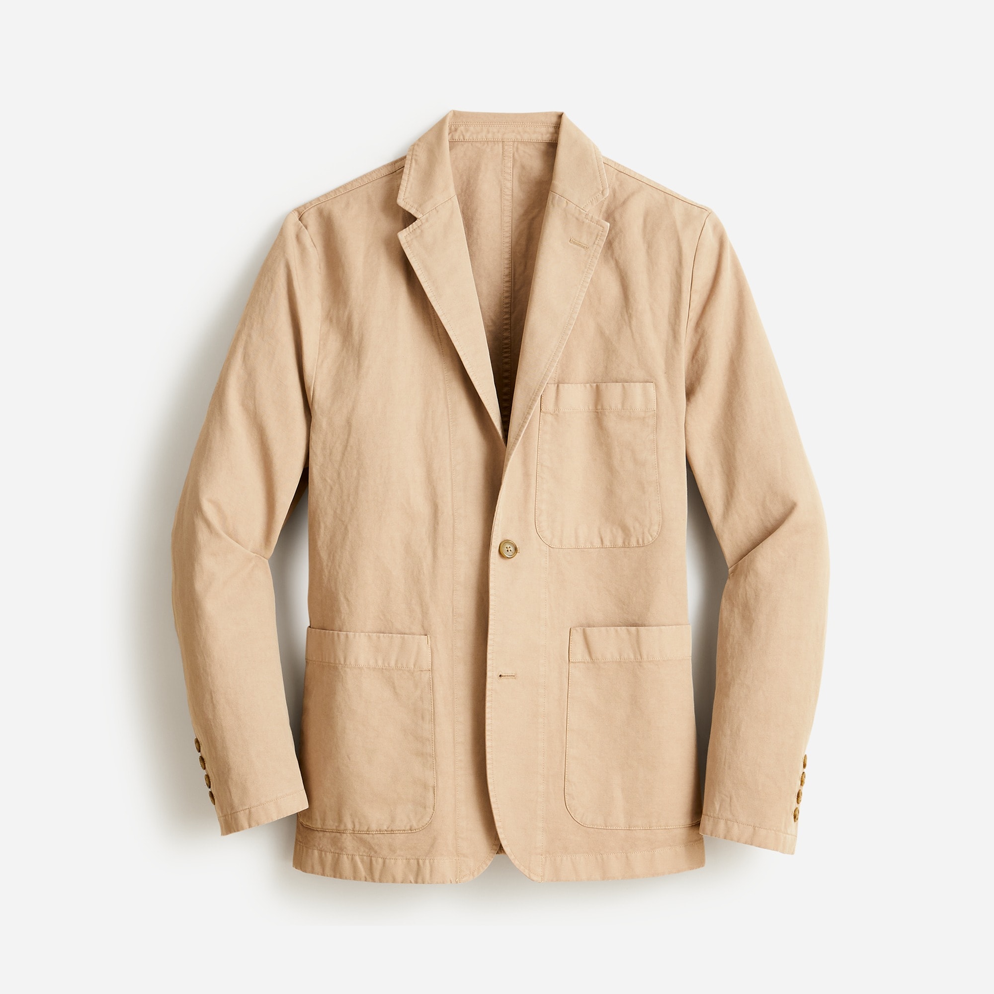  Garment-dyed cotton-linen blend chino suit jacket