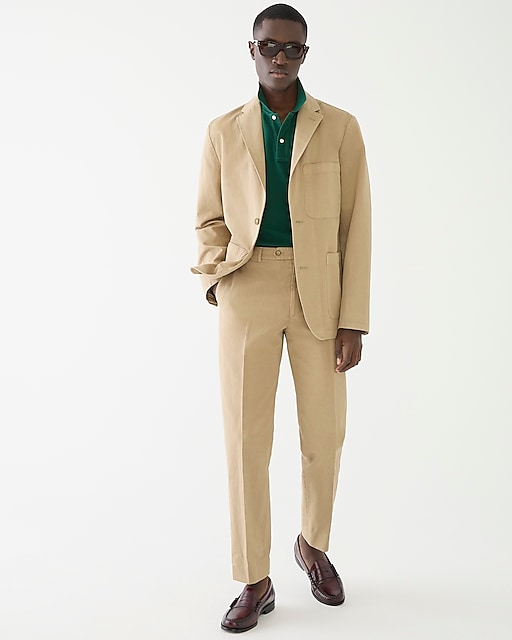 mens Garment-dyed cotton-linen blend chino suit jacket
