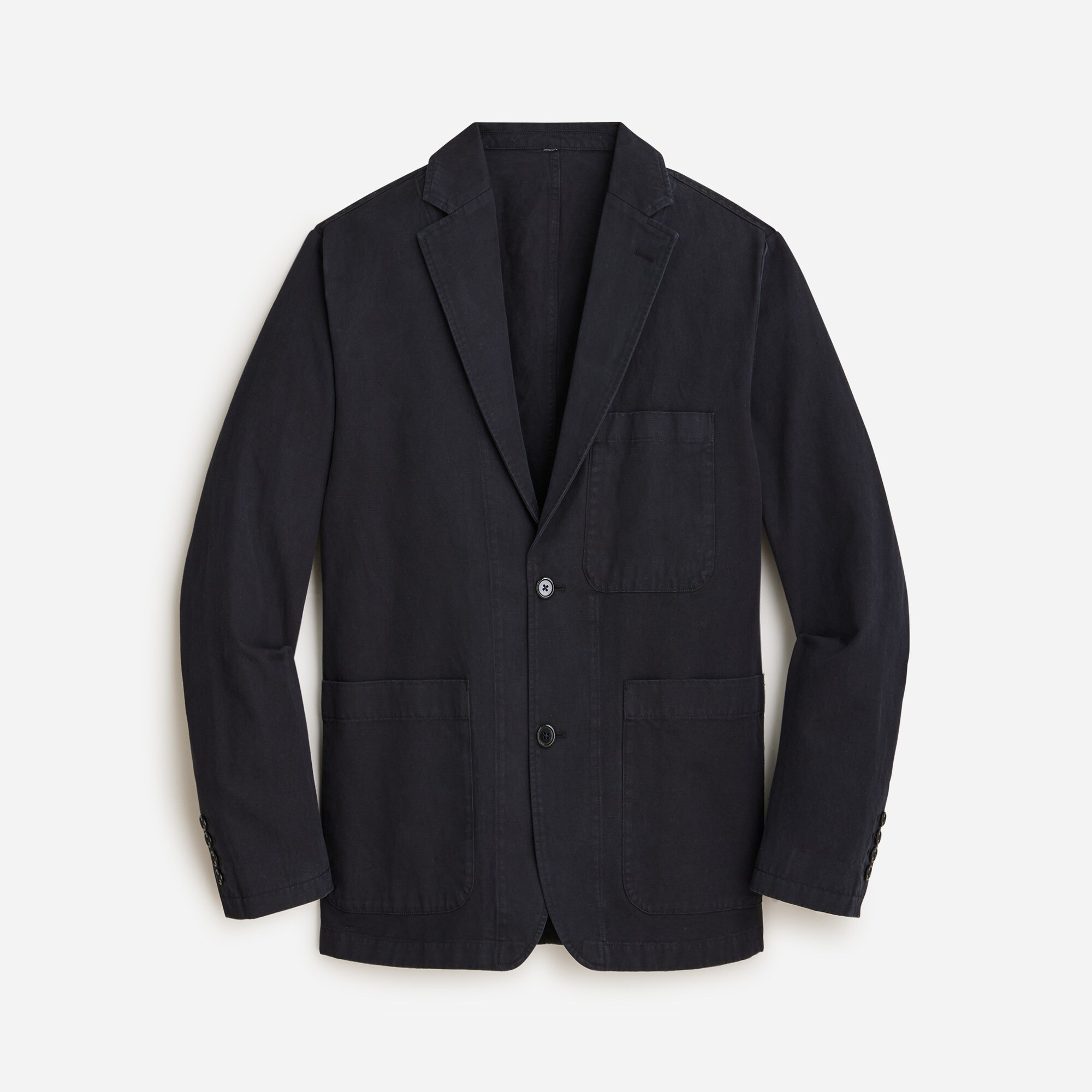  Garment-dyed cotton-linen chino suit jacket