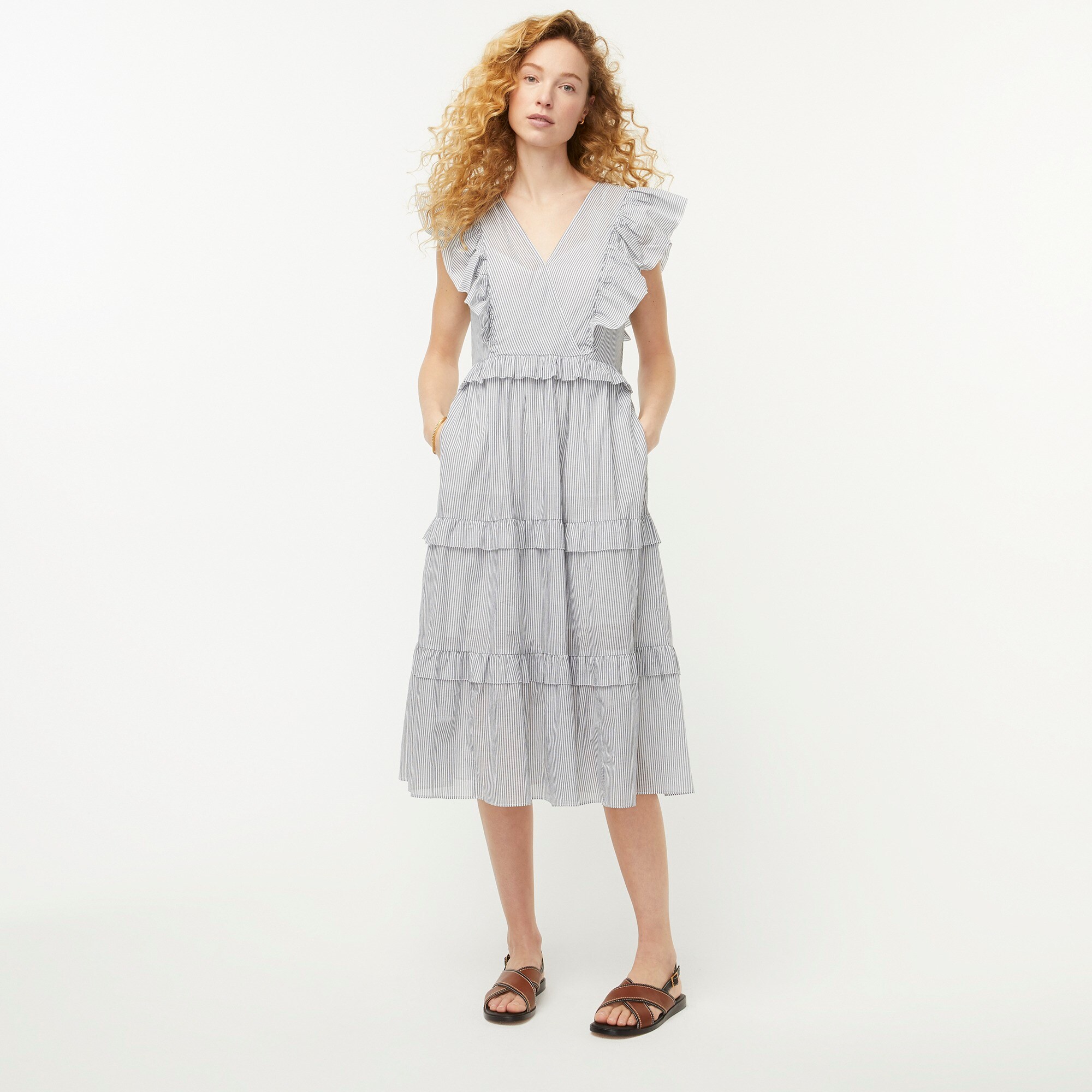 J.Crew RuffleSleeve Cotton Voile Dress (3 Colors) 19.99