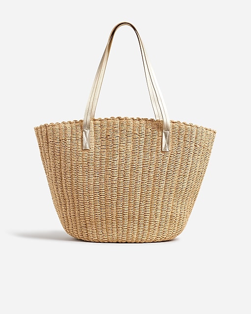 womens Woven straw market tote
