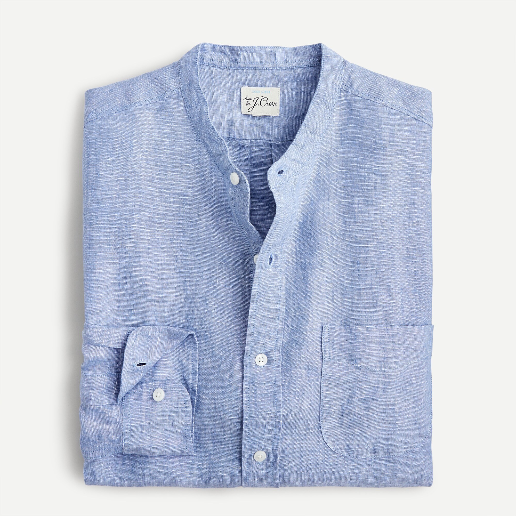 Baird McNutt Irish linen band-collar shirt