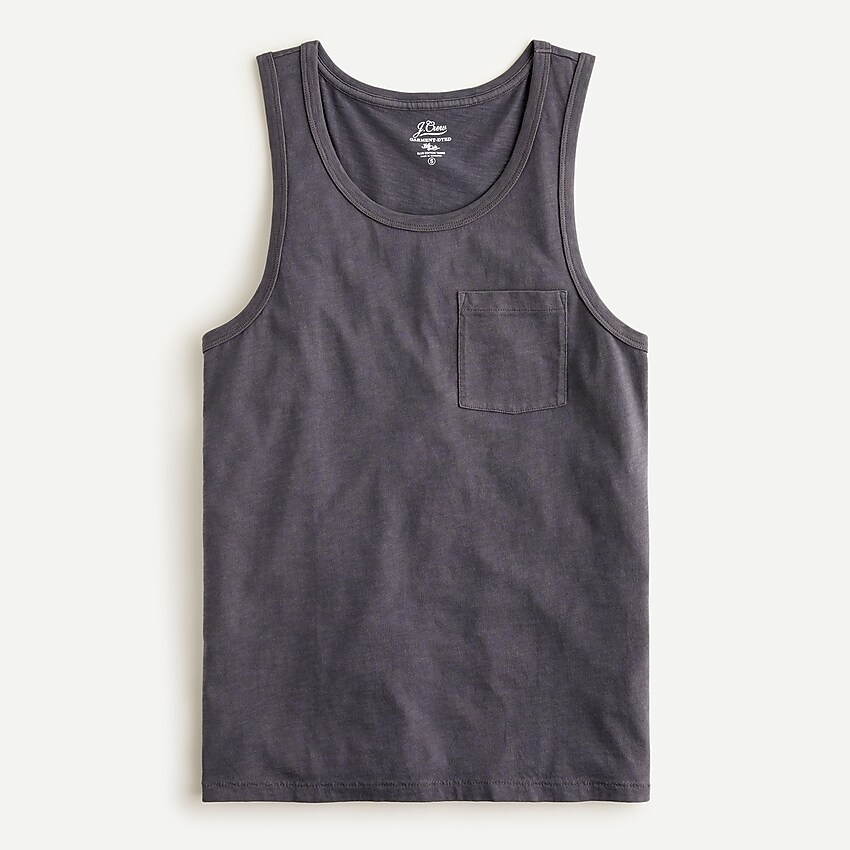 j.crew: garment-dyed slub cotton pocket tank top for men, right side, view zoomed