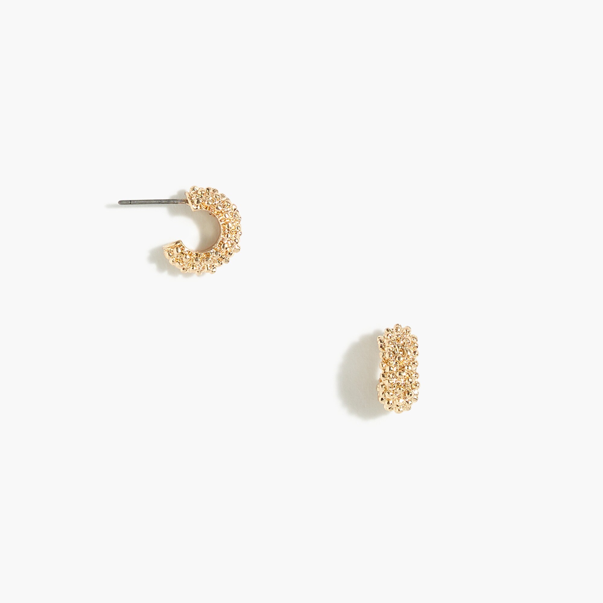 Pebbled mini hoop earrings