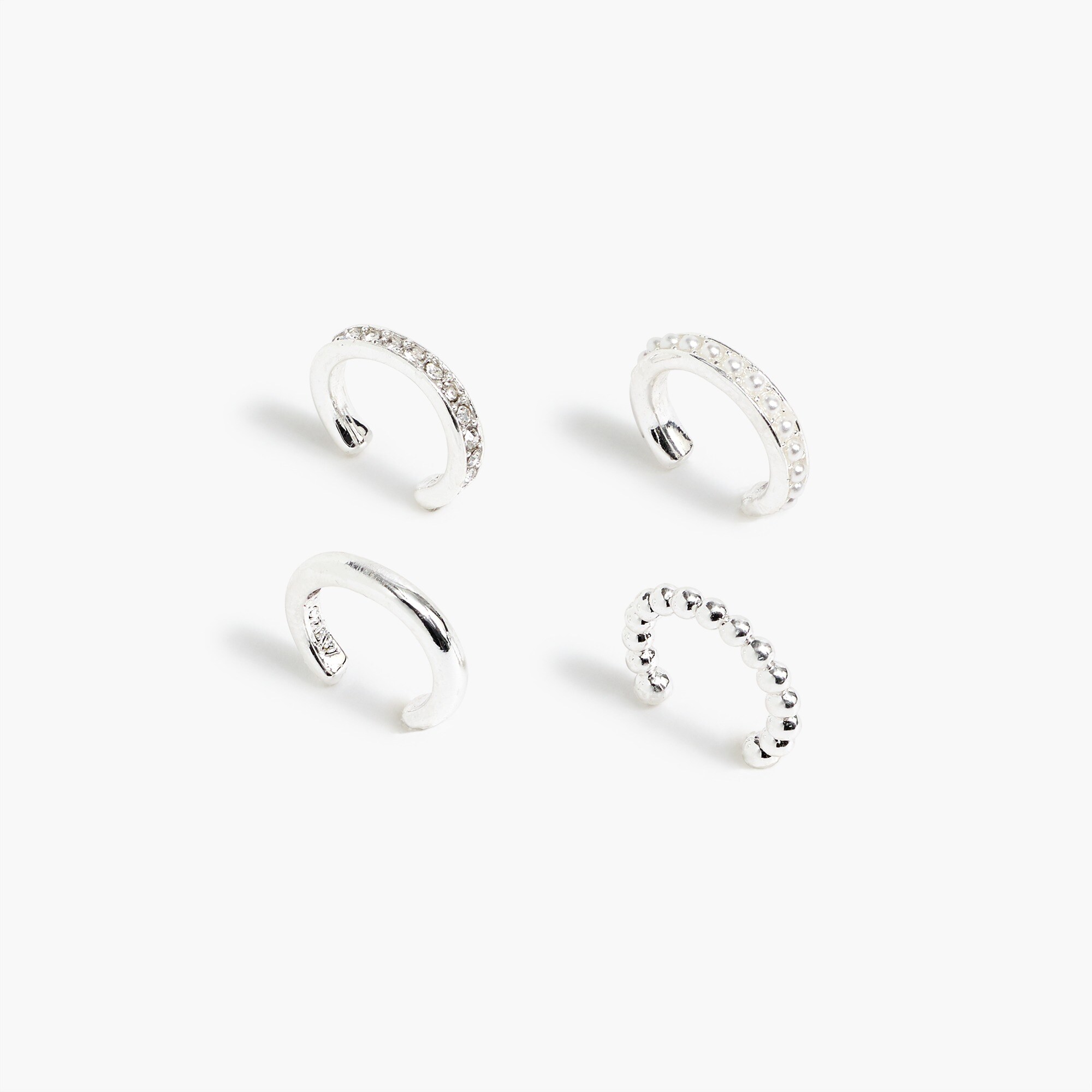 Crystal and pearl ear cuffs