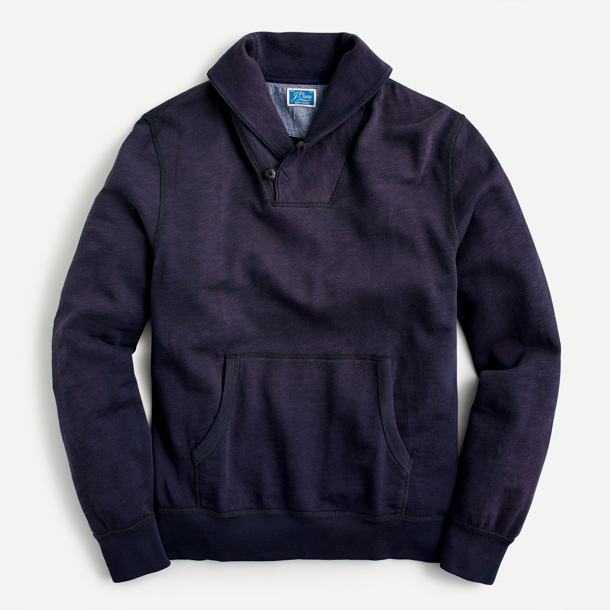 Lightweight Sunfaded French Terry Shawl-collar Sweatshirt For Men