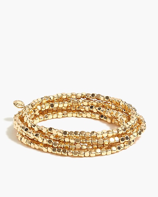  Tiny beads stretch bracelets set-of-six
