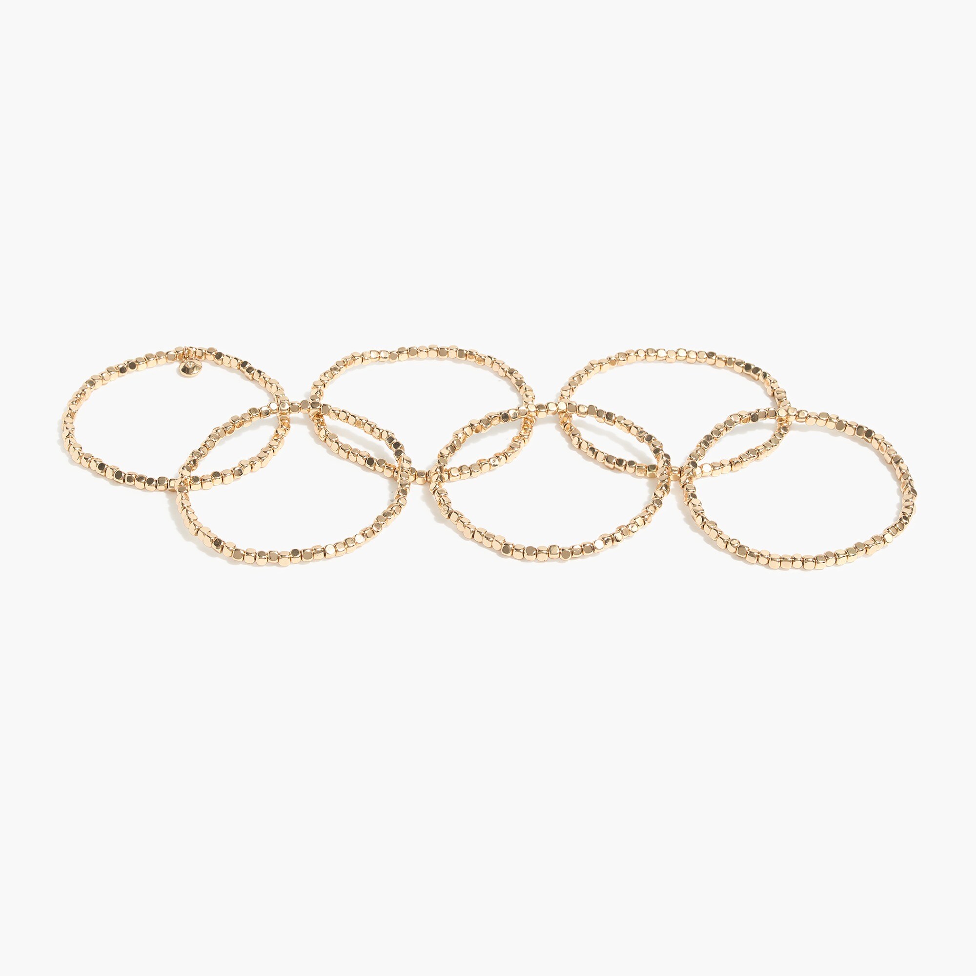 Tiny beads stretch bracelets set-of-six