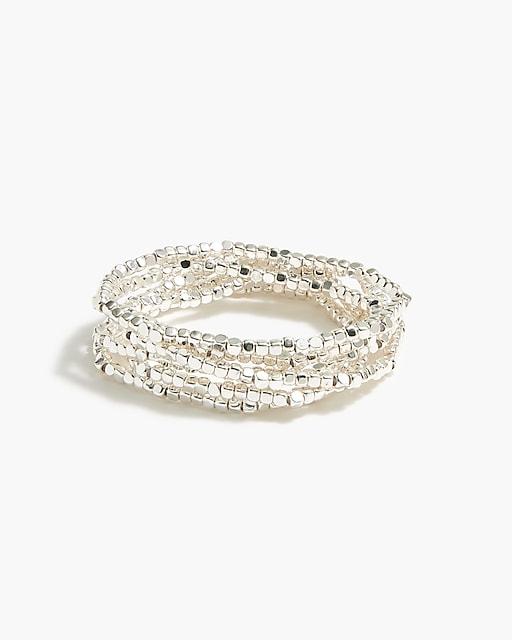  Tiny beads stretch bracelets set-of-six