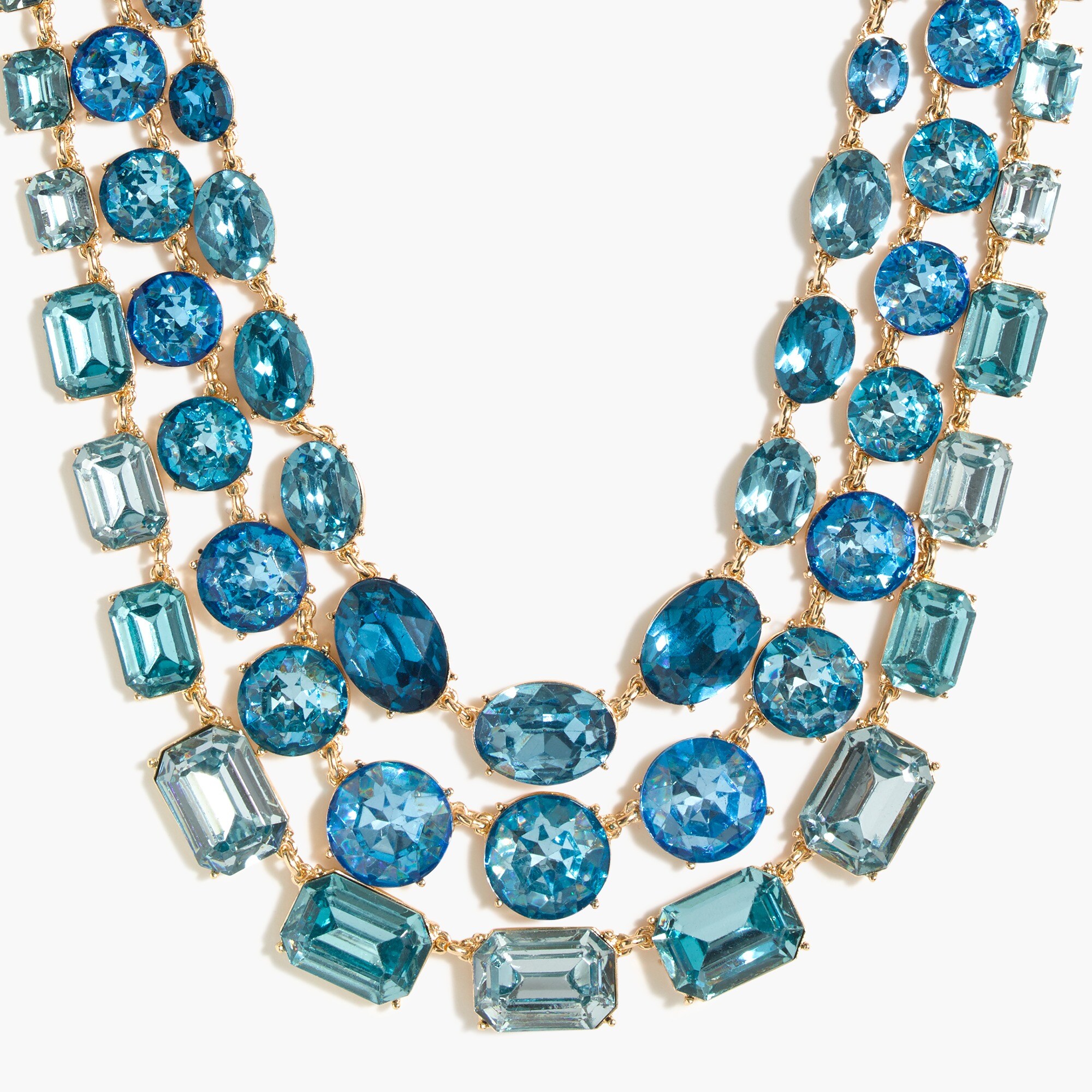 Three-layer crystal statement necklace