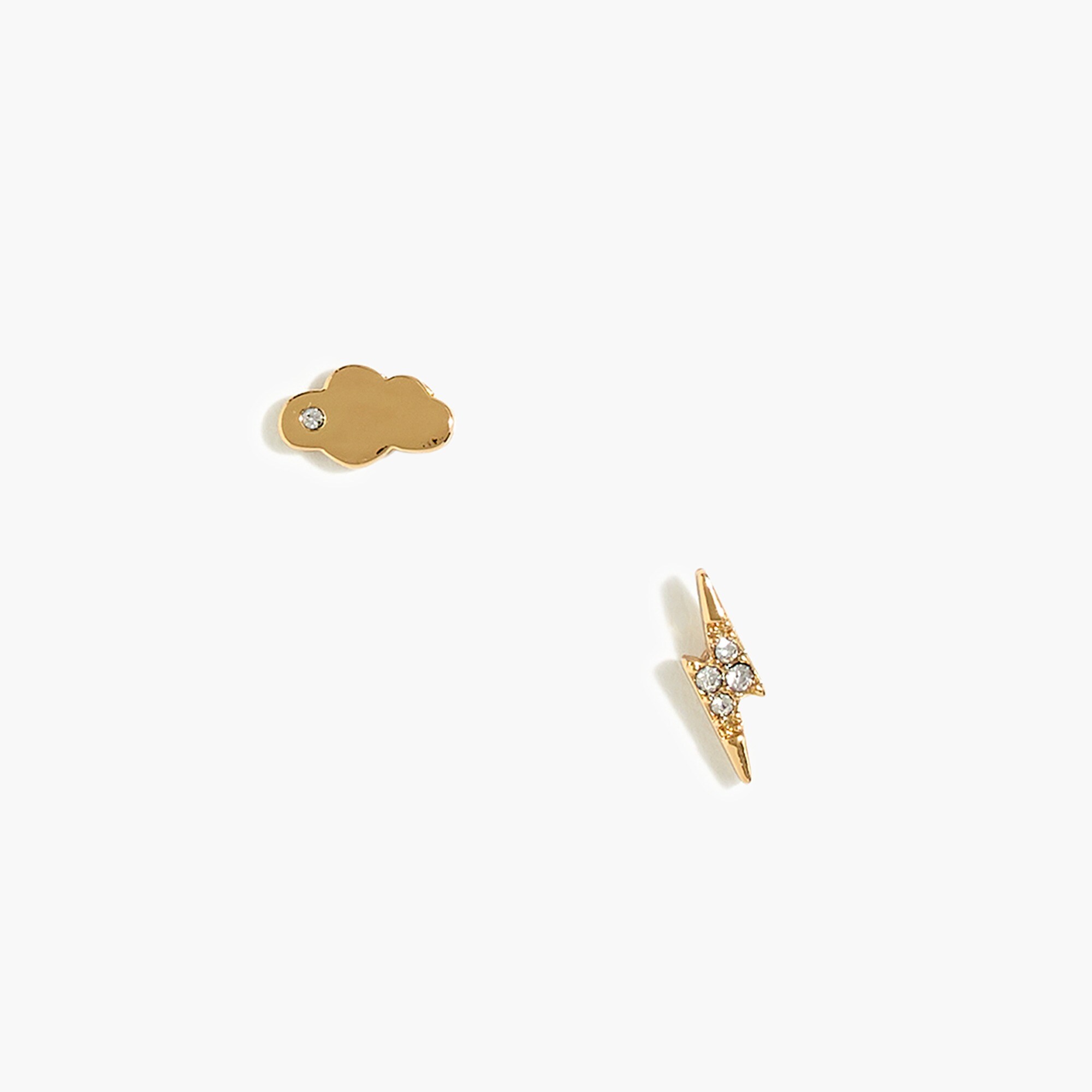 Cloud and bolt mismatched stud earrings