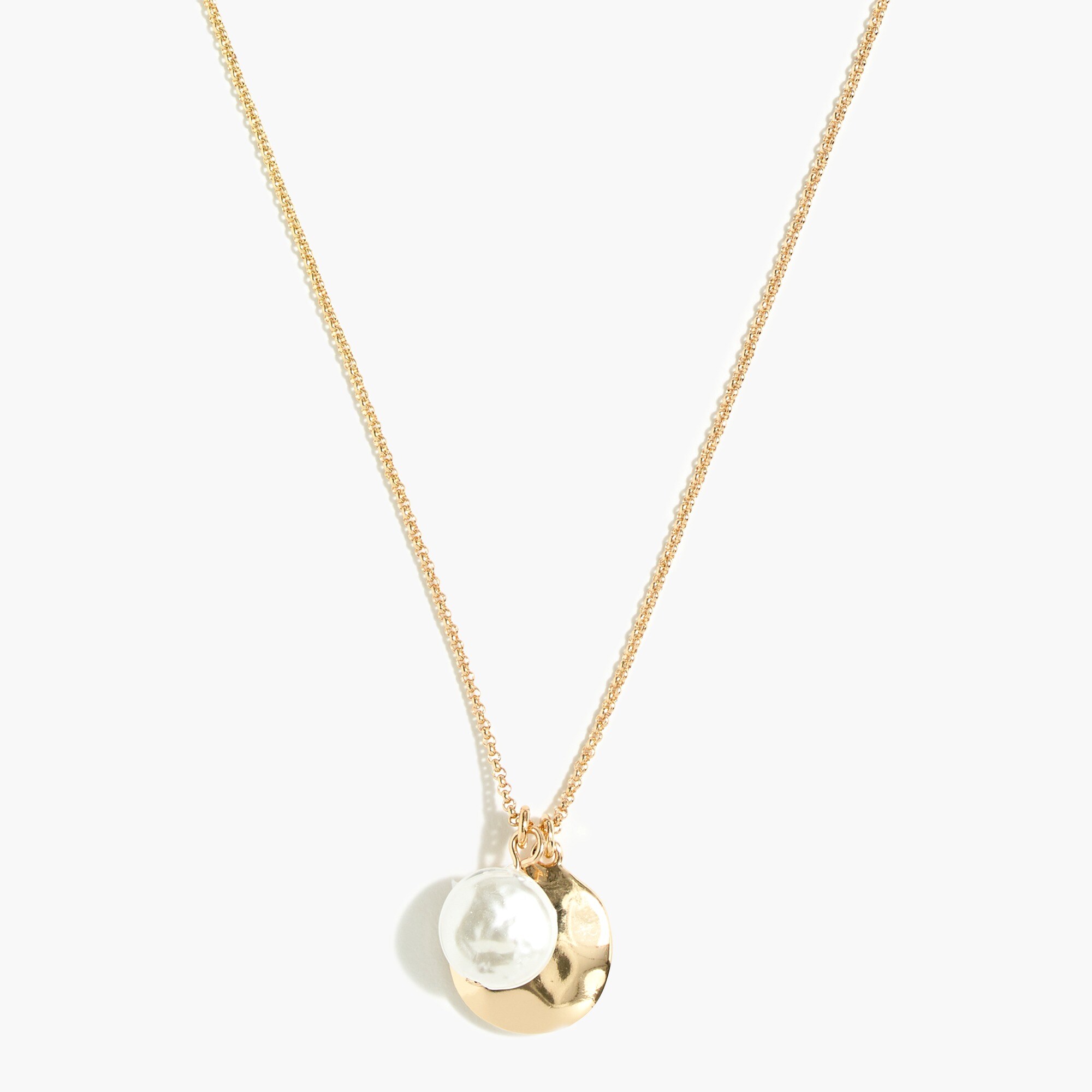 Pearl charm pendant necklace