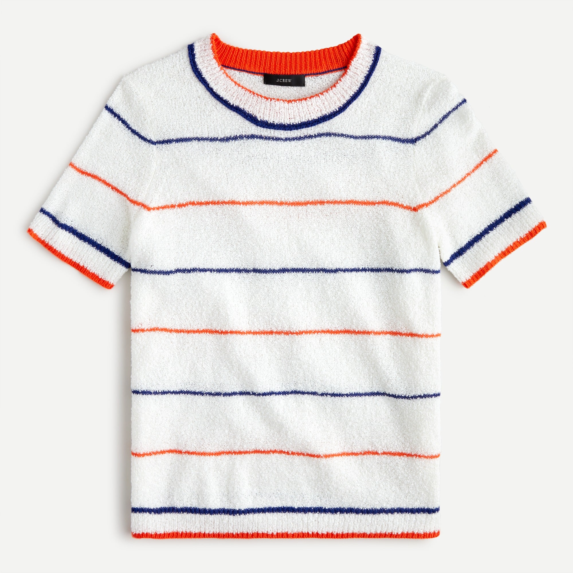 Short-sleeve Sweater In Textured Stripe For Women | J.Crew