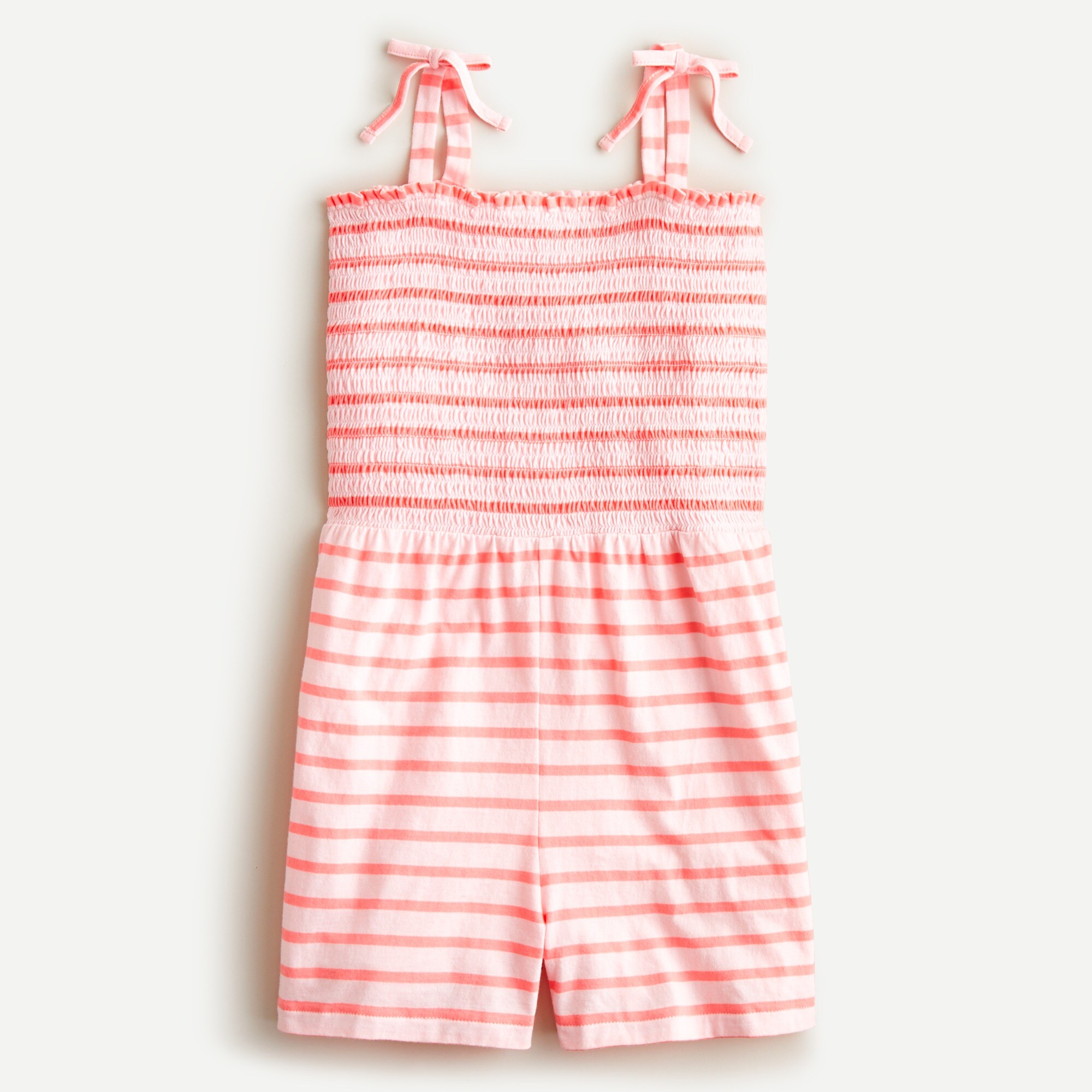 Girls' smocked-bodice romper