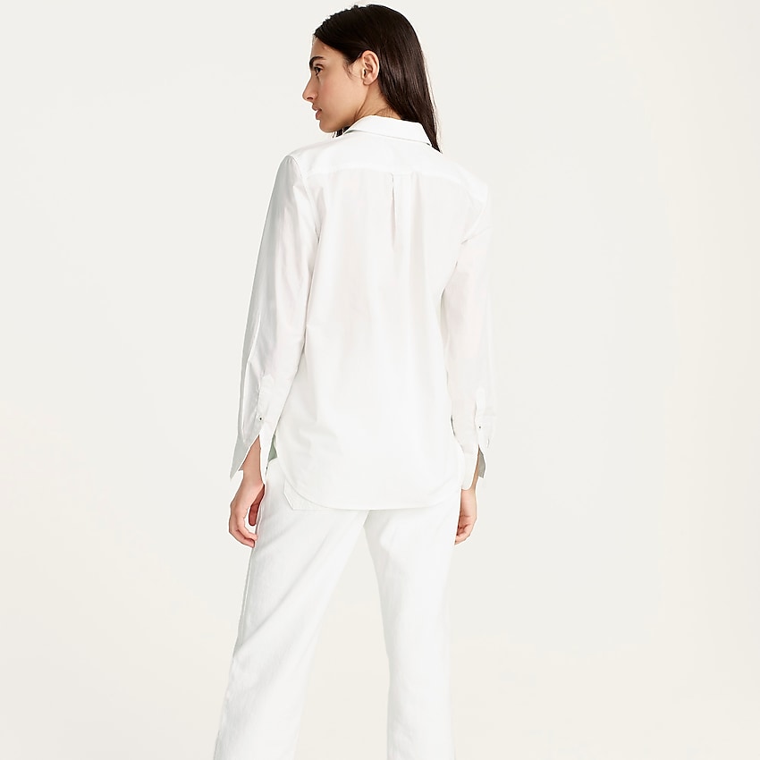 j.crew: classic-fit crisp cotton poplin shirt for women, right side, view zoomed