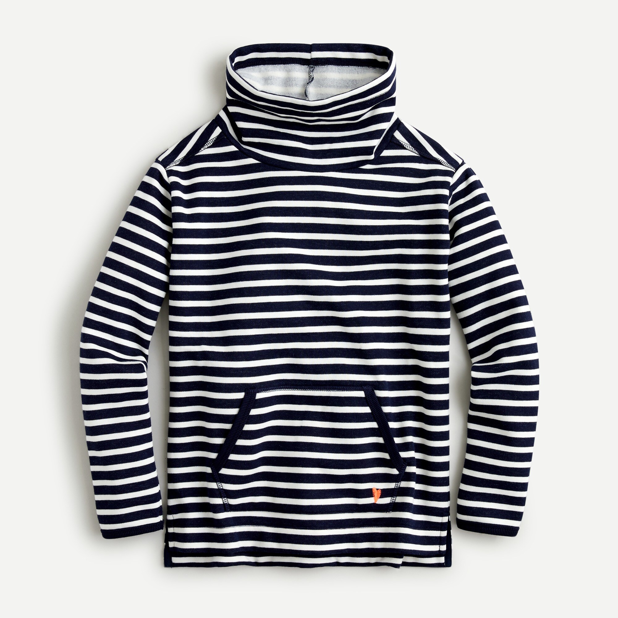 Girls' funnelneck tunic sweatshirt in stripe