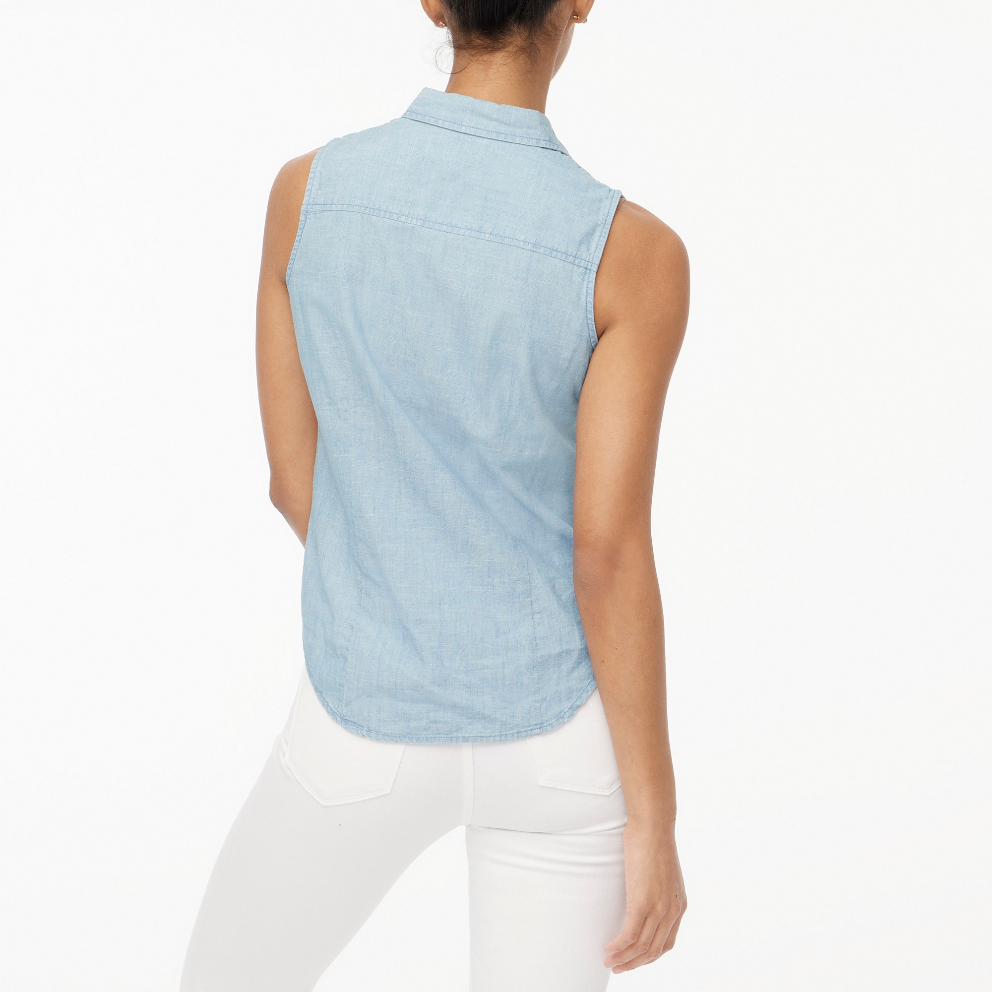 Factory: Chambray Button-up Shirt In Signature Fit For Women