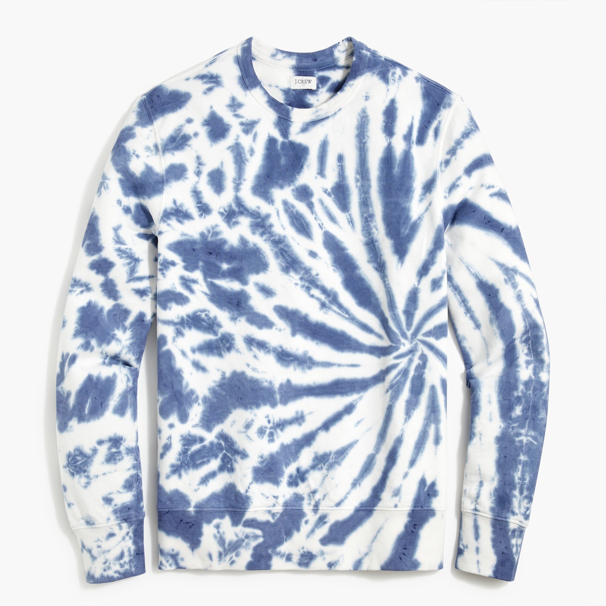 tie-dyed cotton terry crewneck sweatshirt for men