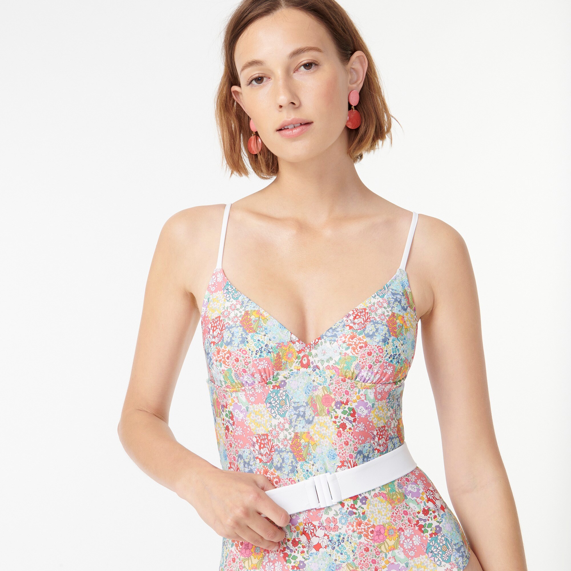 J Crew Belted One Piece In Liberty Patchwork Dream Floral For Women