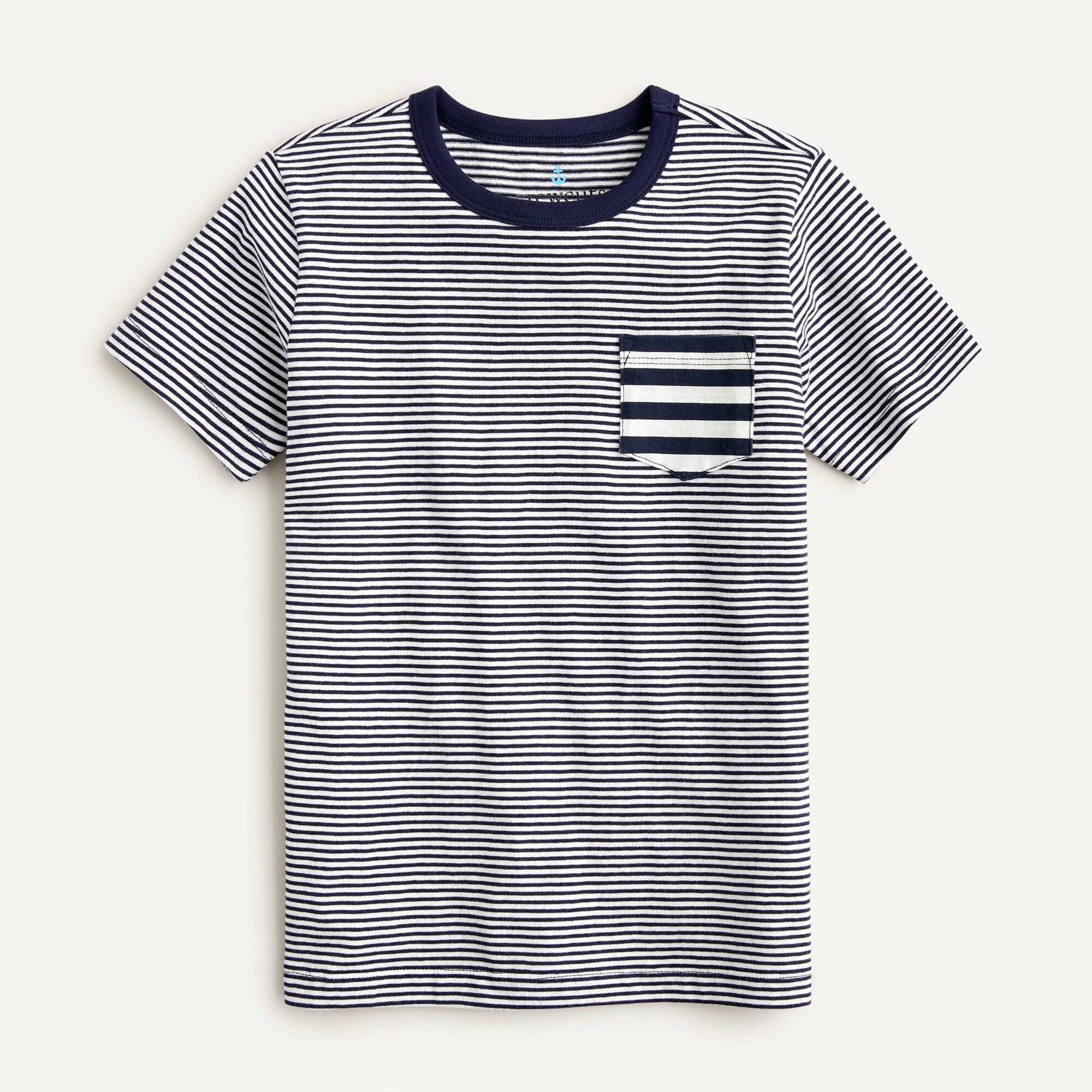 Boys' contrast stripe pocket T-shirt