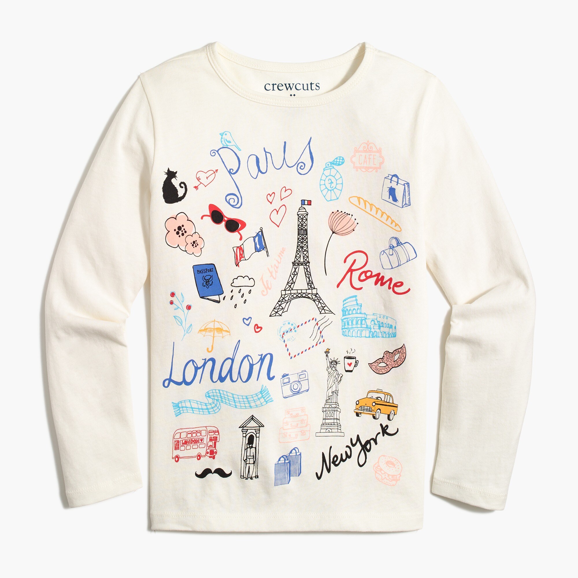 girls' paris travel graphic tee for girls