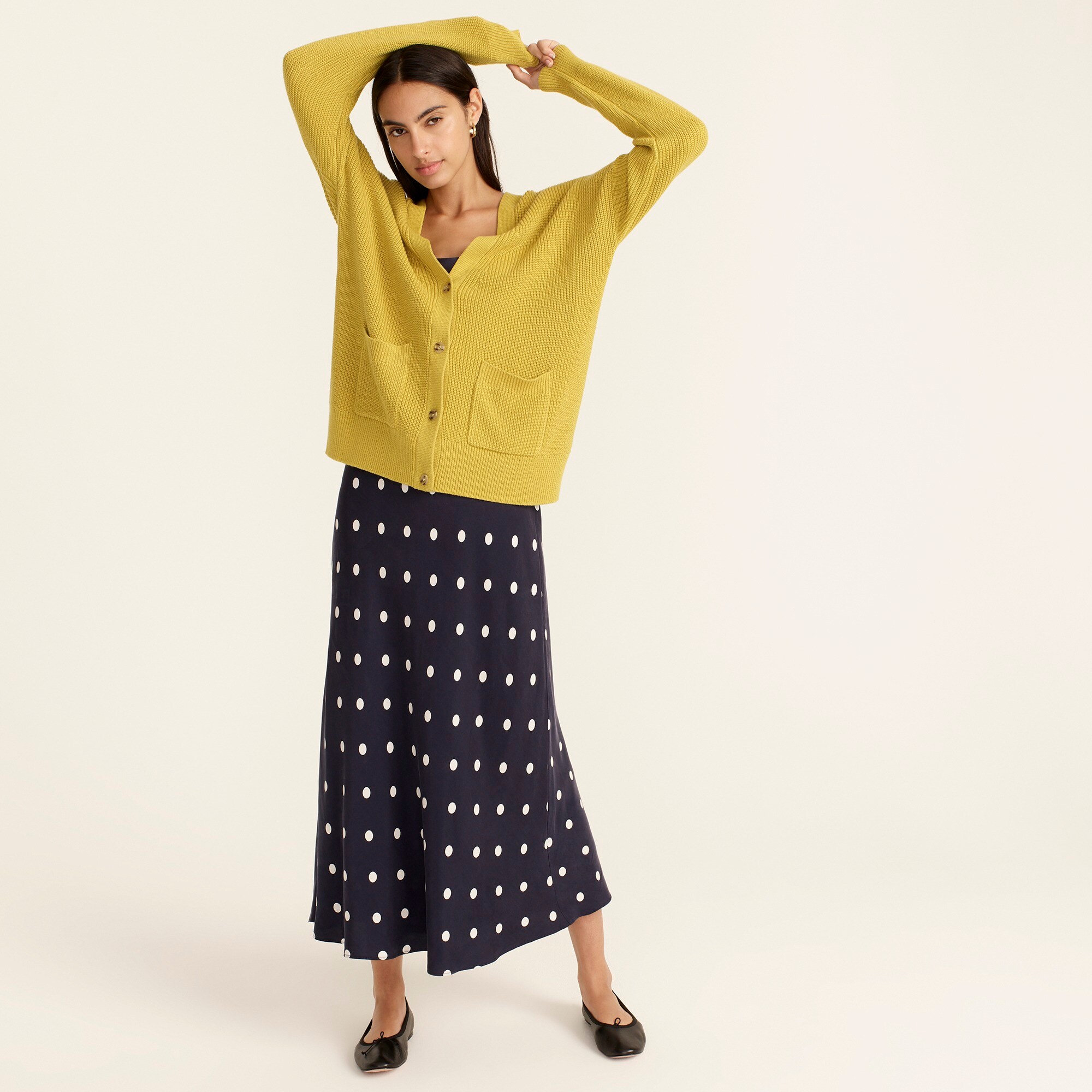 J.Crew Vneck Cottoncashmere Cardigan Sweater For Women