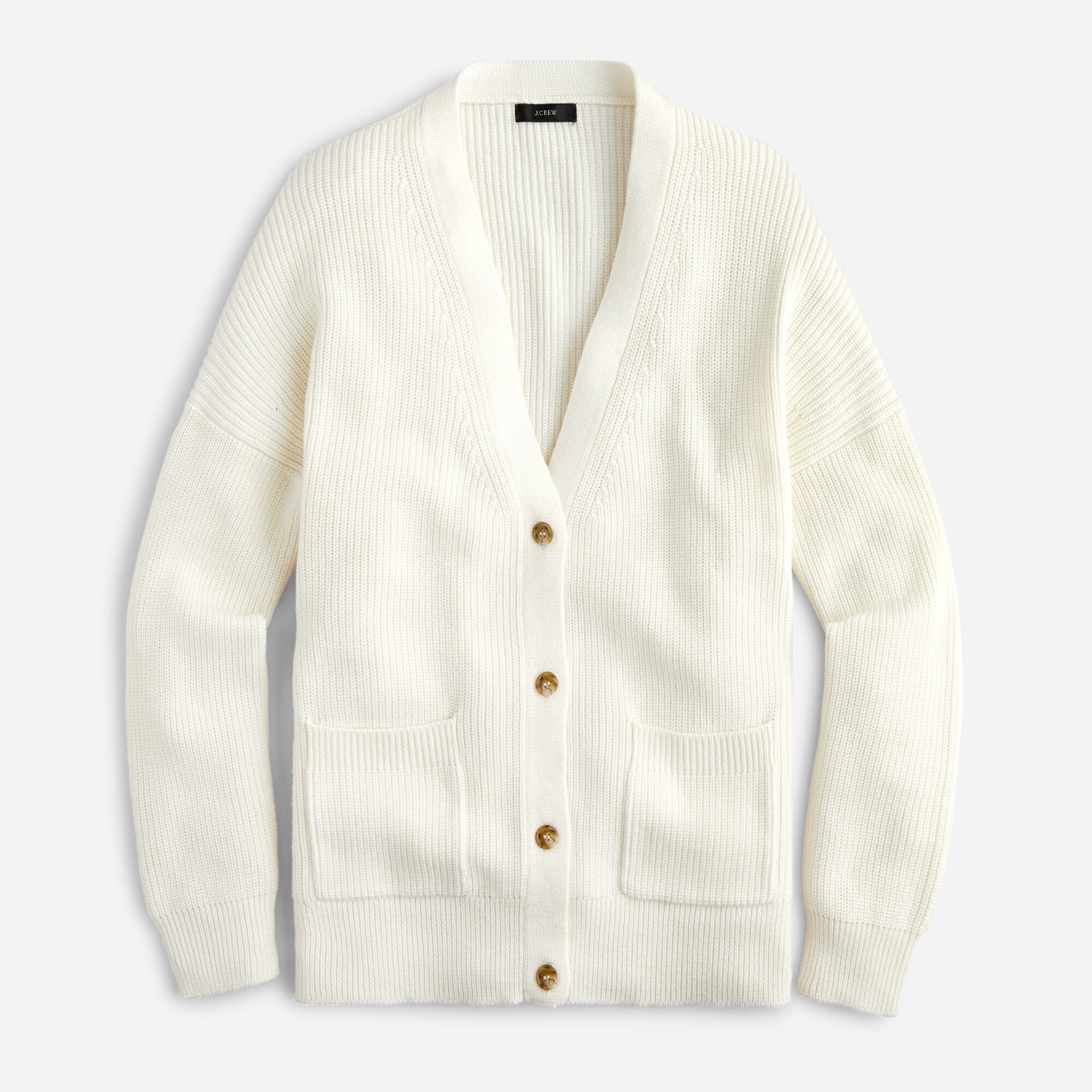 V-neck cotton-blend cardigan sweater