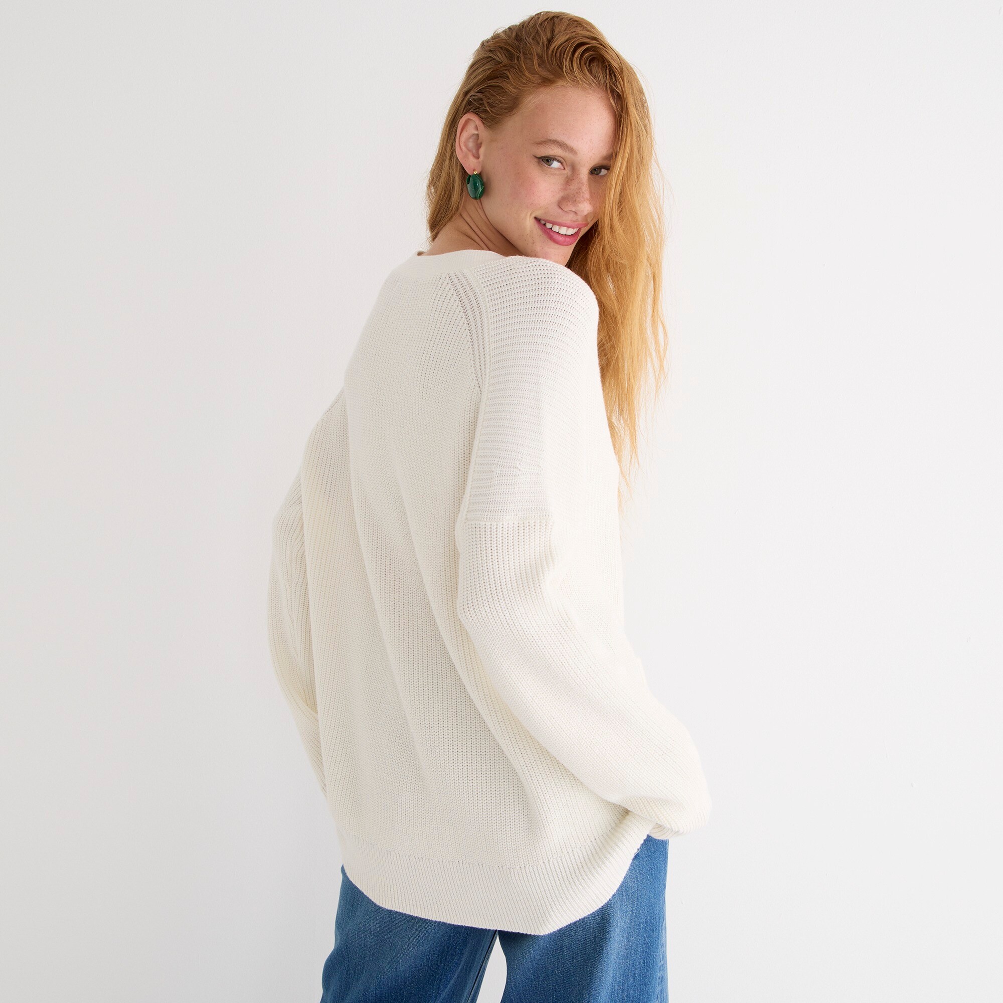 V-neck cotton-blend cardigan sweater
