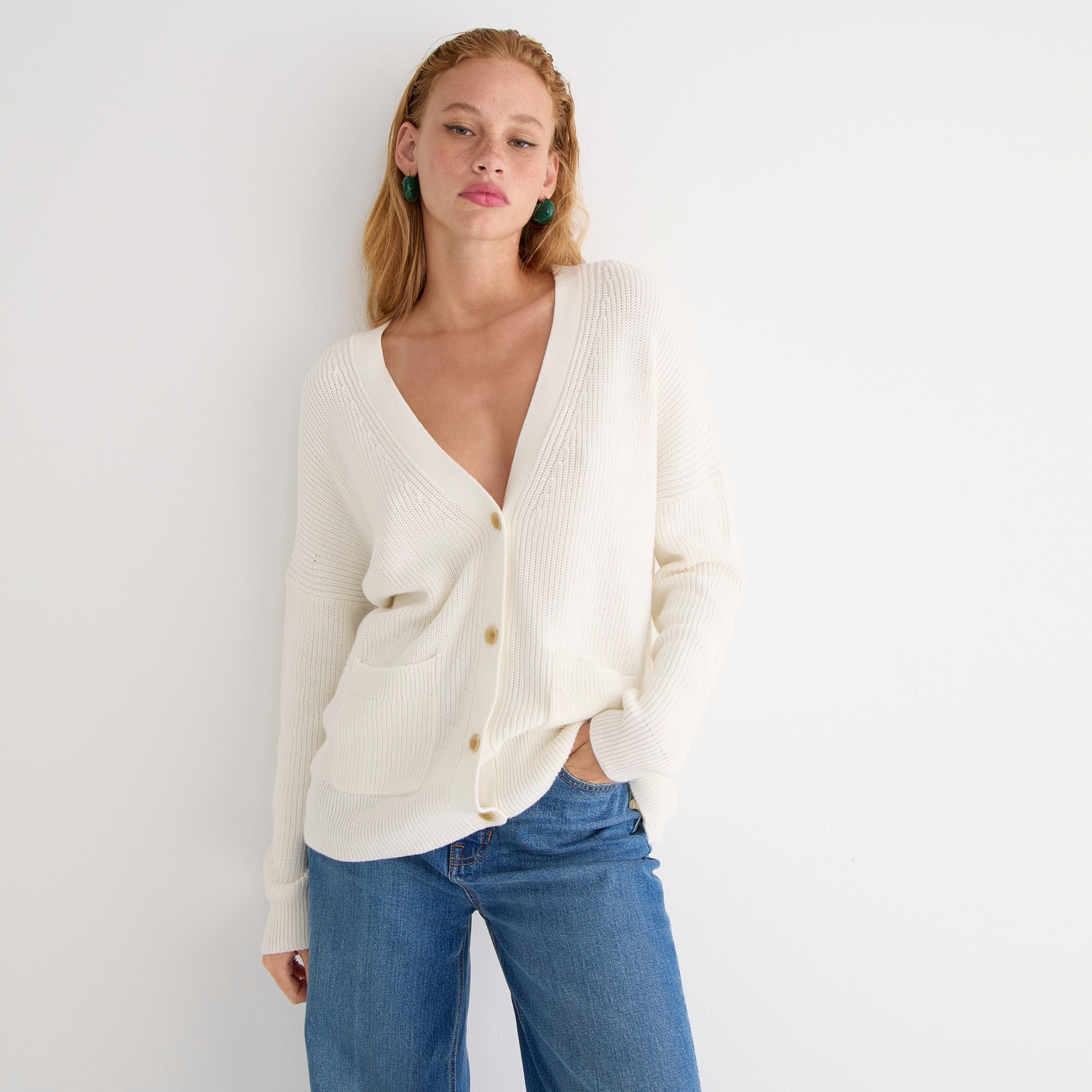 J.Crew V-neck cotton-cashmere cardigan sweater